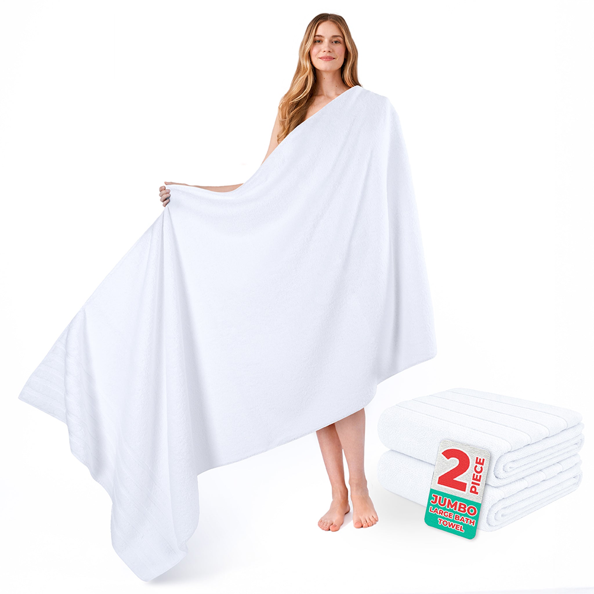 American Soft Linen 35x70 Inch Jumbo Bath Sheet Set of 2 – Extra Large 100% Cotton Turkish Bath Towels
