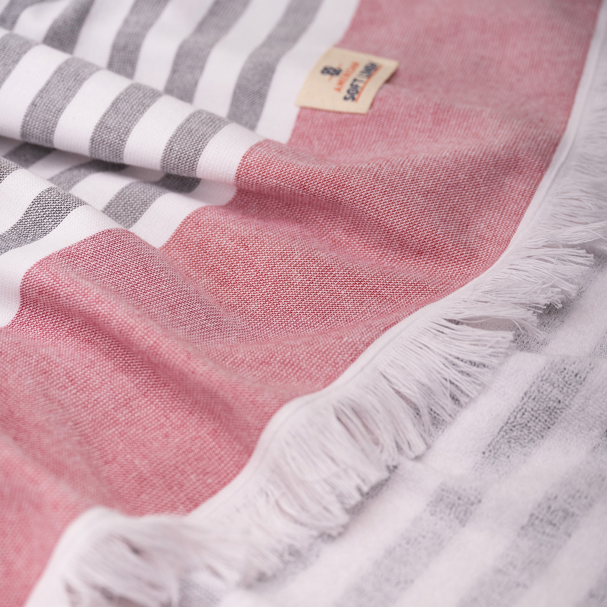 4 Packed Terry Peshtemal and Beach Towel, Mediterranean 100% Cotton Turkish Towels, Premium Peshtemals, 35" x 60", Modern &amp; Traditional Turkish Bath Towels, Rose 6