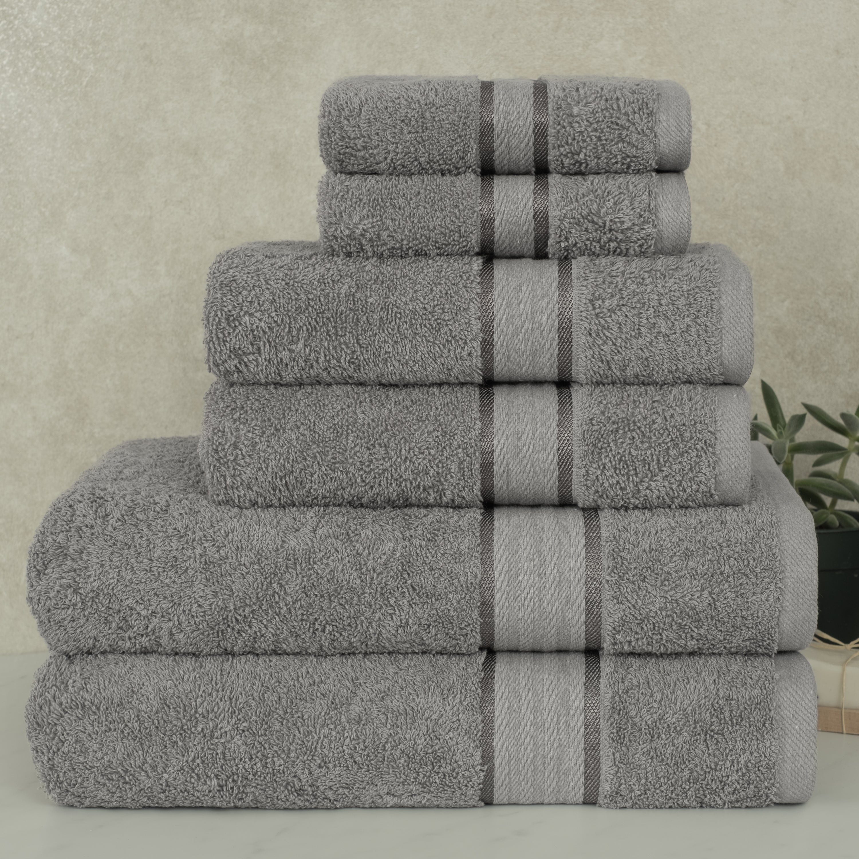 American Soft Linen - Salem 6 Piece Turkish Cotton Luxury Towel Set - Gray - 5