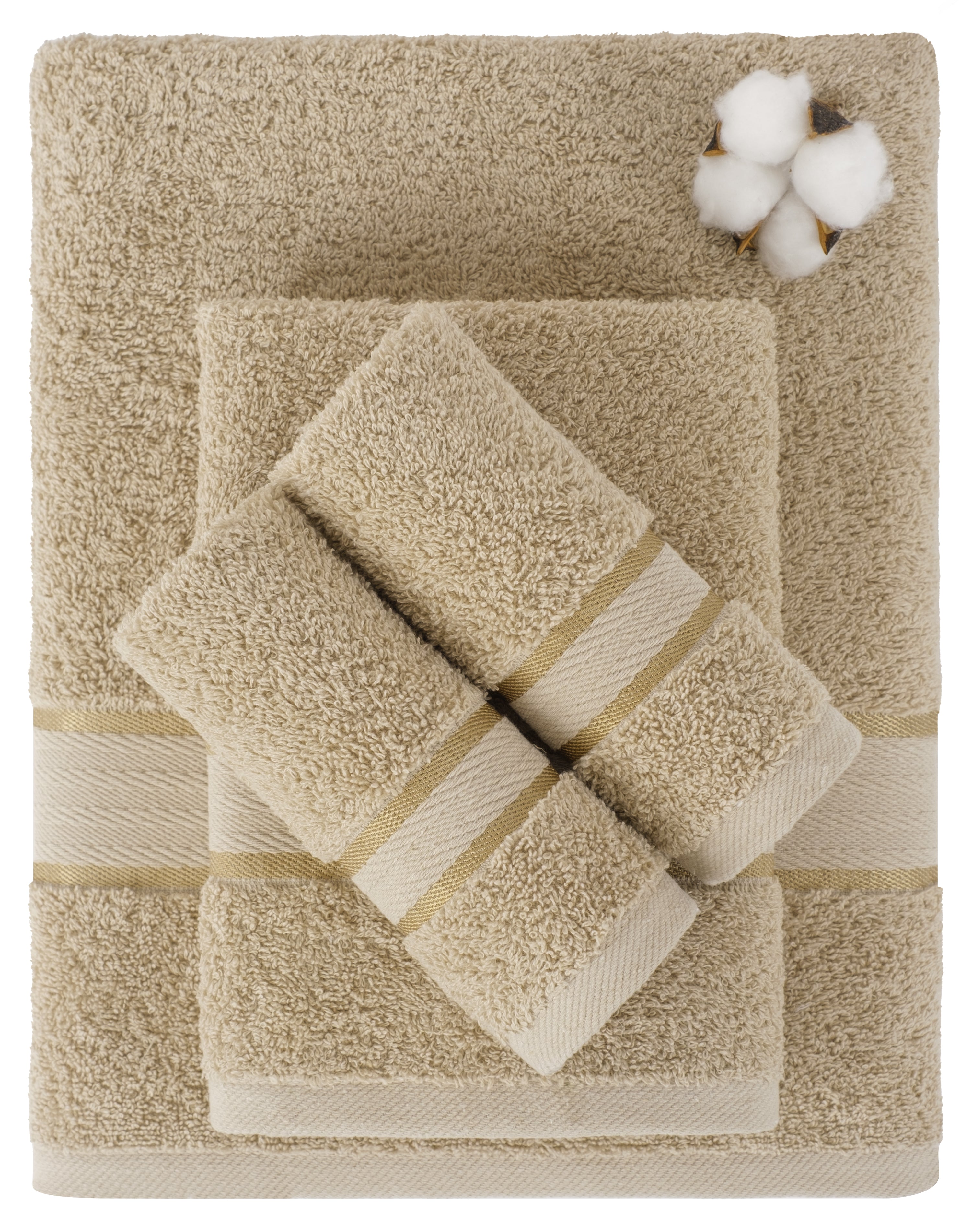 American Soft Linen - Salem 6 Piece Turkish Cotton Luxury Towel Set - Sand-Taupe - 4