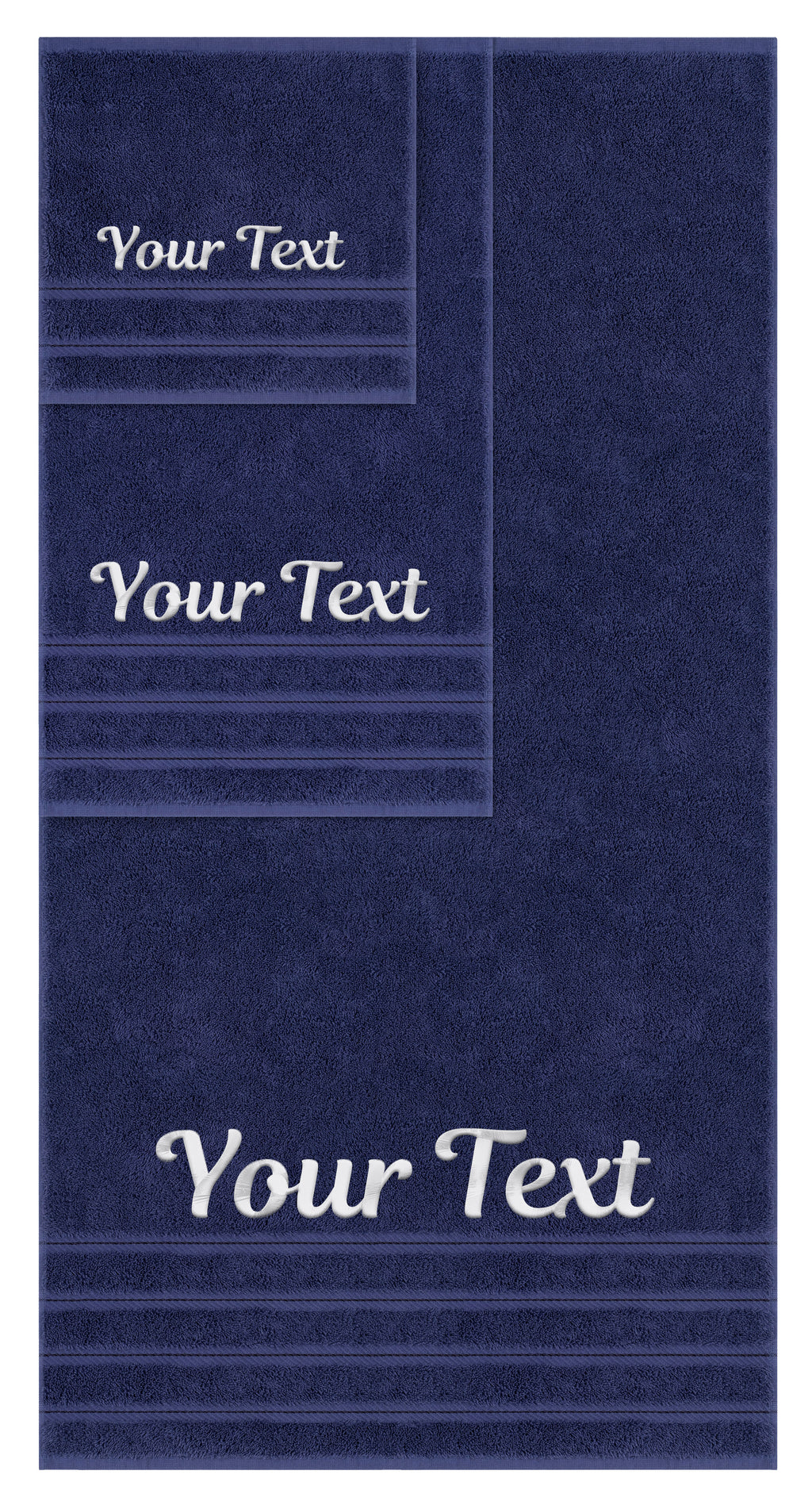 Embroidered - 6 Piece 100% Cotton Luxury Turkish Towel Set with 20 Different Colors