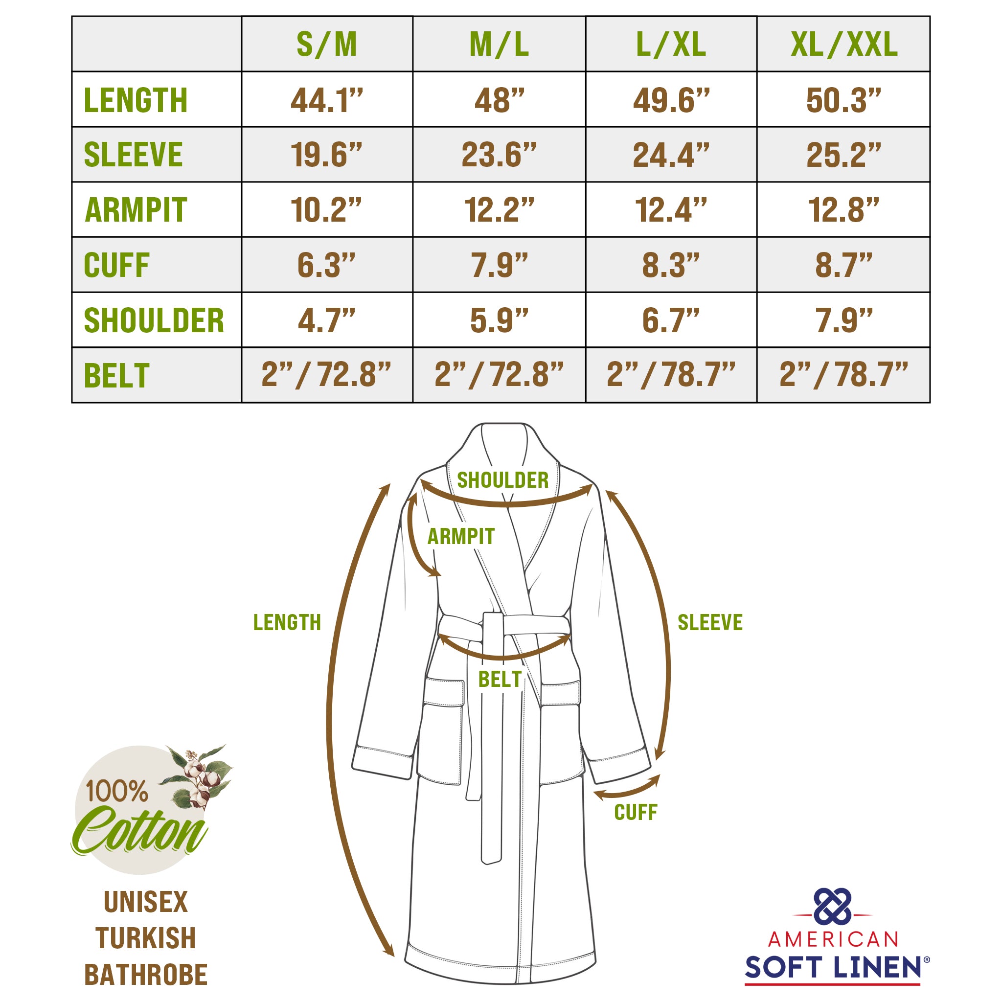 American Soft Linen 100% Cotton Bathrobes for Women and Men, Soft, Lightweight, Wholesale Bathrobes Beige L-XL, 5