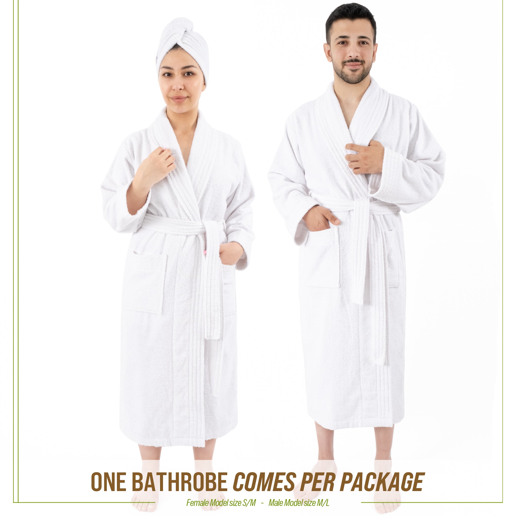 American Soft Linen 100% Cotton Bathrobes for Women and Men, Soft, Lightweight, Wholesale Bathrobes White L-XL, 3