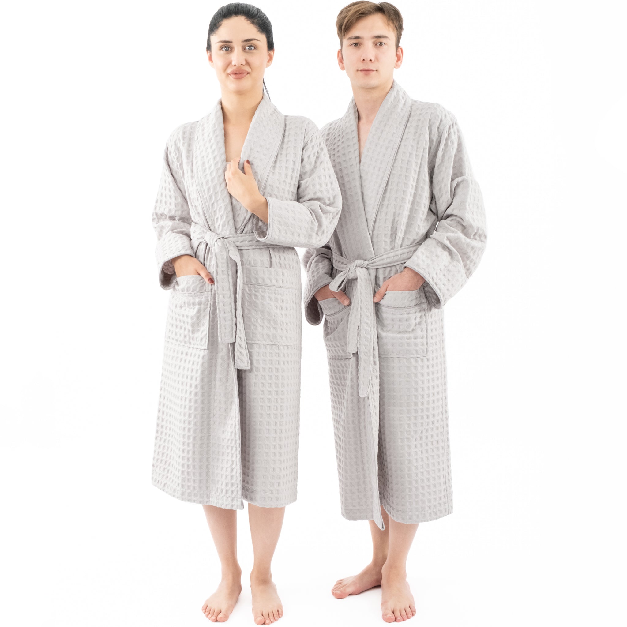 American Soft Linen 100% Cotton Waffle Robes for Women and Men, Unisex Waffle Kimono Lounging Bathrobe, 1 Piece Waffle Robe for Couples After Shower