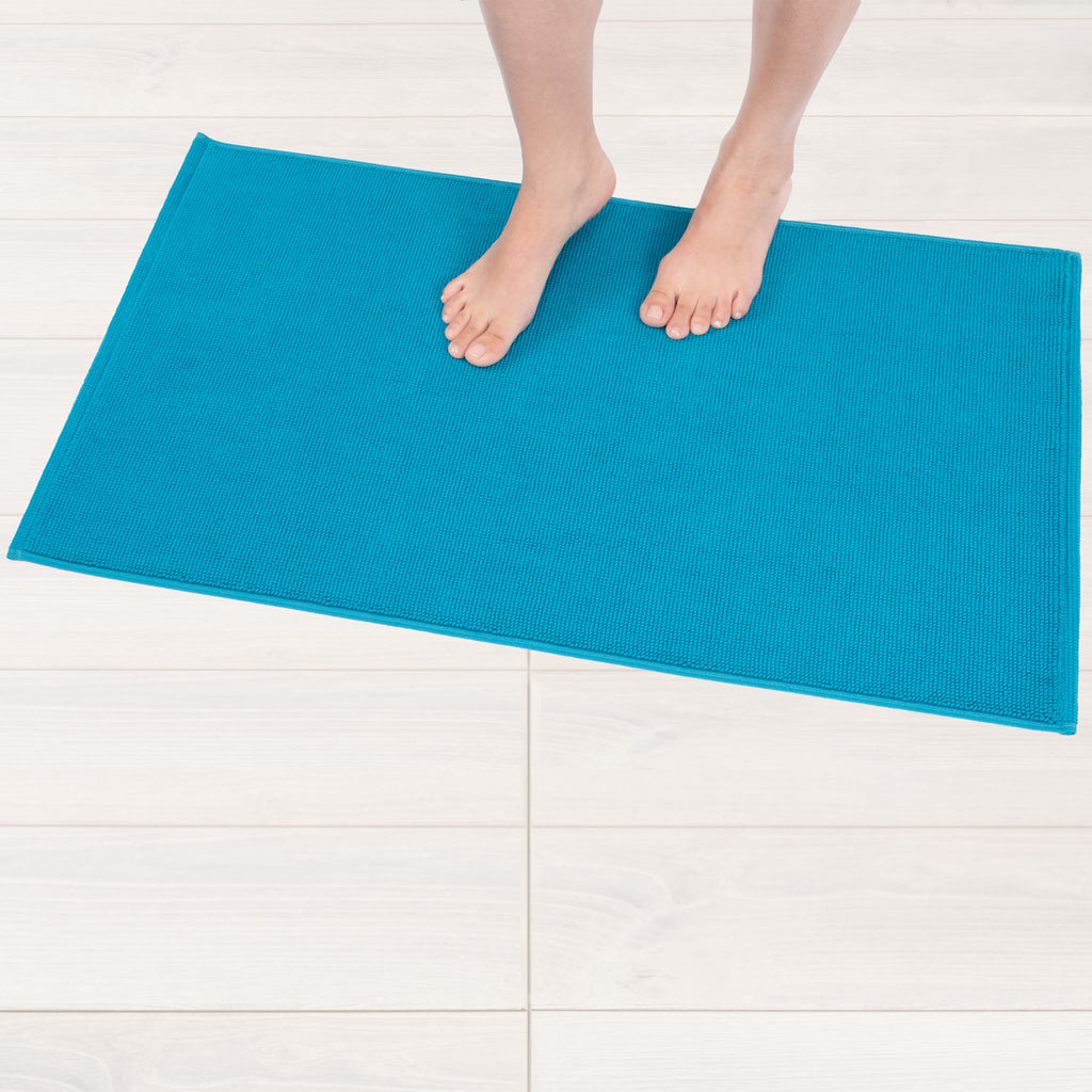 American Soft Linen 100% Cotton Bath Mat Rugs, 17x24 inches Slip Resistant Bottom Base Bath Mats for Bathroom