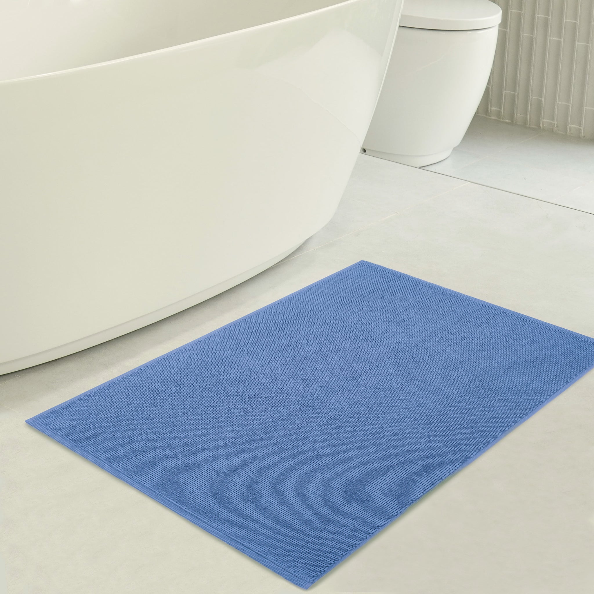 American Soft Linen 100% Cotton Bath Mat Rugs, 17x24 inches with Silicone Backing, Soft Absorbent Grip-Enhanced Bath Mats for Bathroom