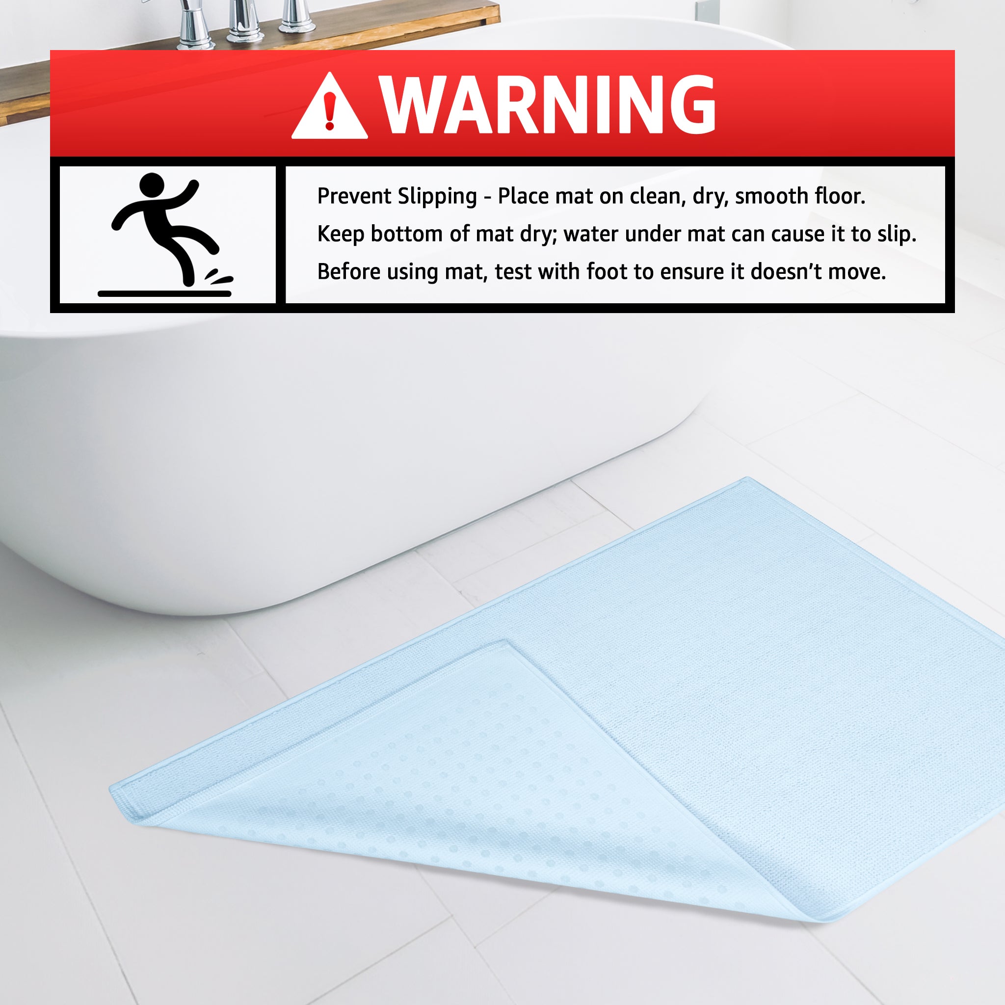American Soft Linen 100% Cotton Bath Mat Rugs, 17x24 inches with Silicone Backing, Soft Absorbent Grip-Enhanced Bath Mats for Bathroom - 50 Set Case Pack