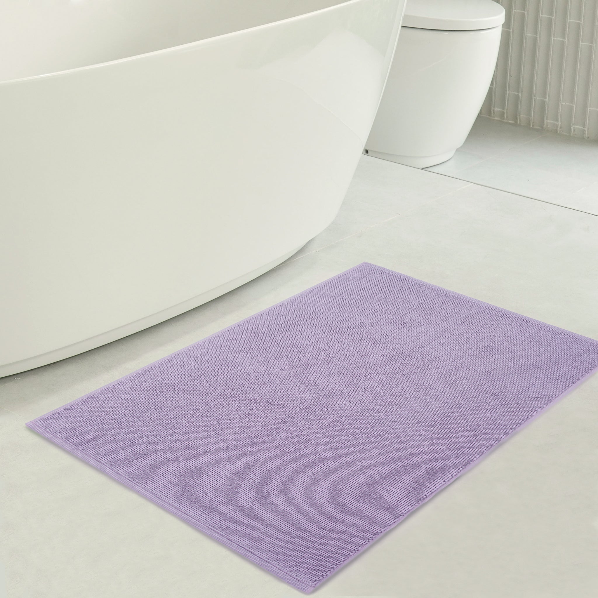 American Soft Linen 100% Cotton Bath Mat Rugs, 17x24 inches with Silicone Backing, Soft Absorbent Grip-Enhanced Bath Mats for Bathroom - 50 Set Case Pack