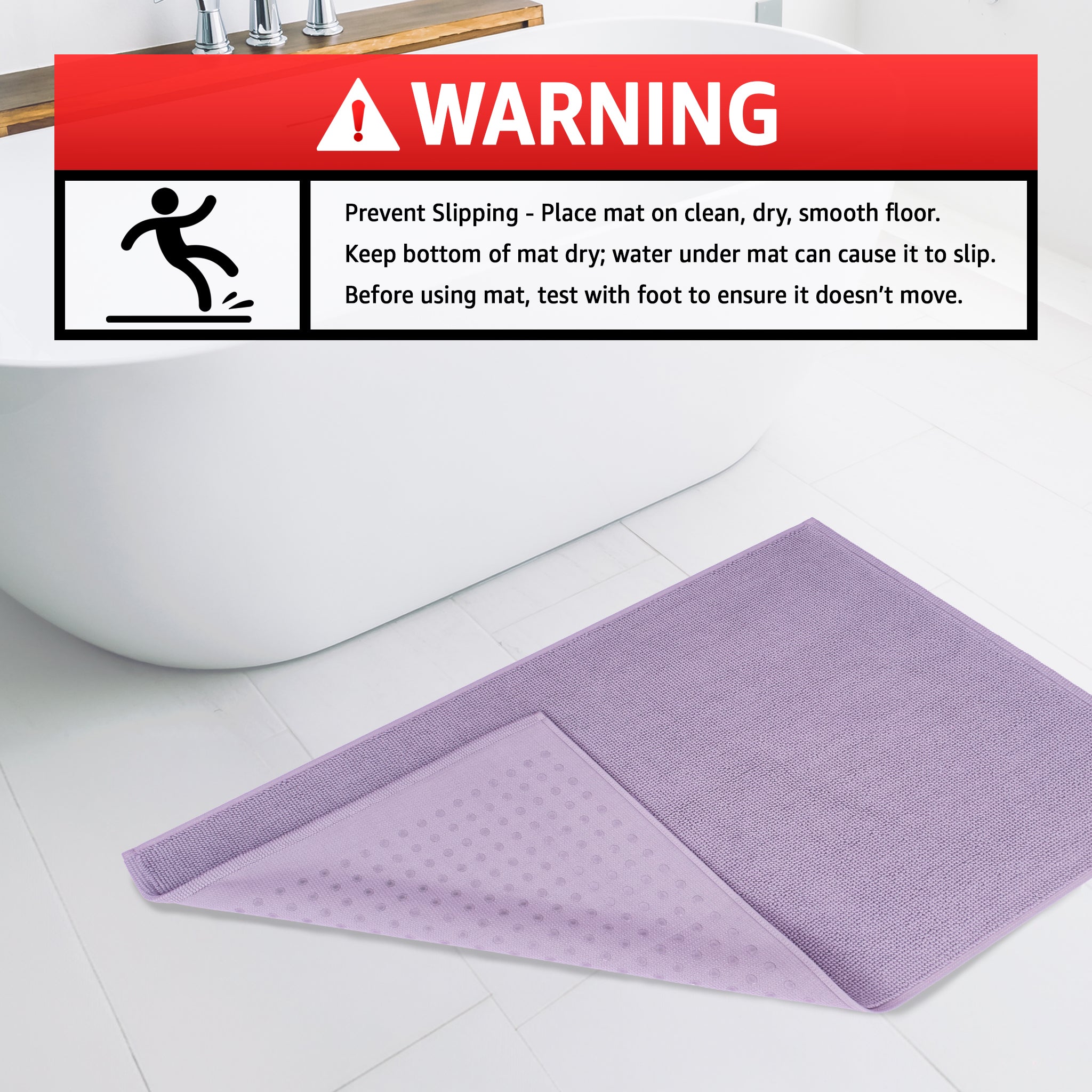 American Soft Linen 100% Cotton Bath Mat Rugs, 17x24 inches with Silicone Backing, Soft Absorbent Grip-Enhanced Bath Mats for Bathroom - 50 Set Case Pack