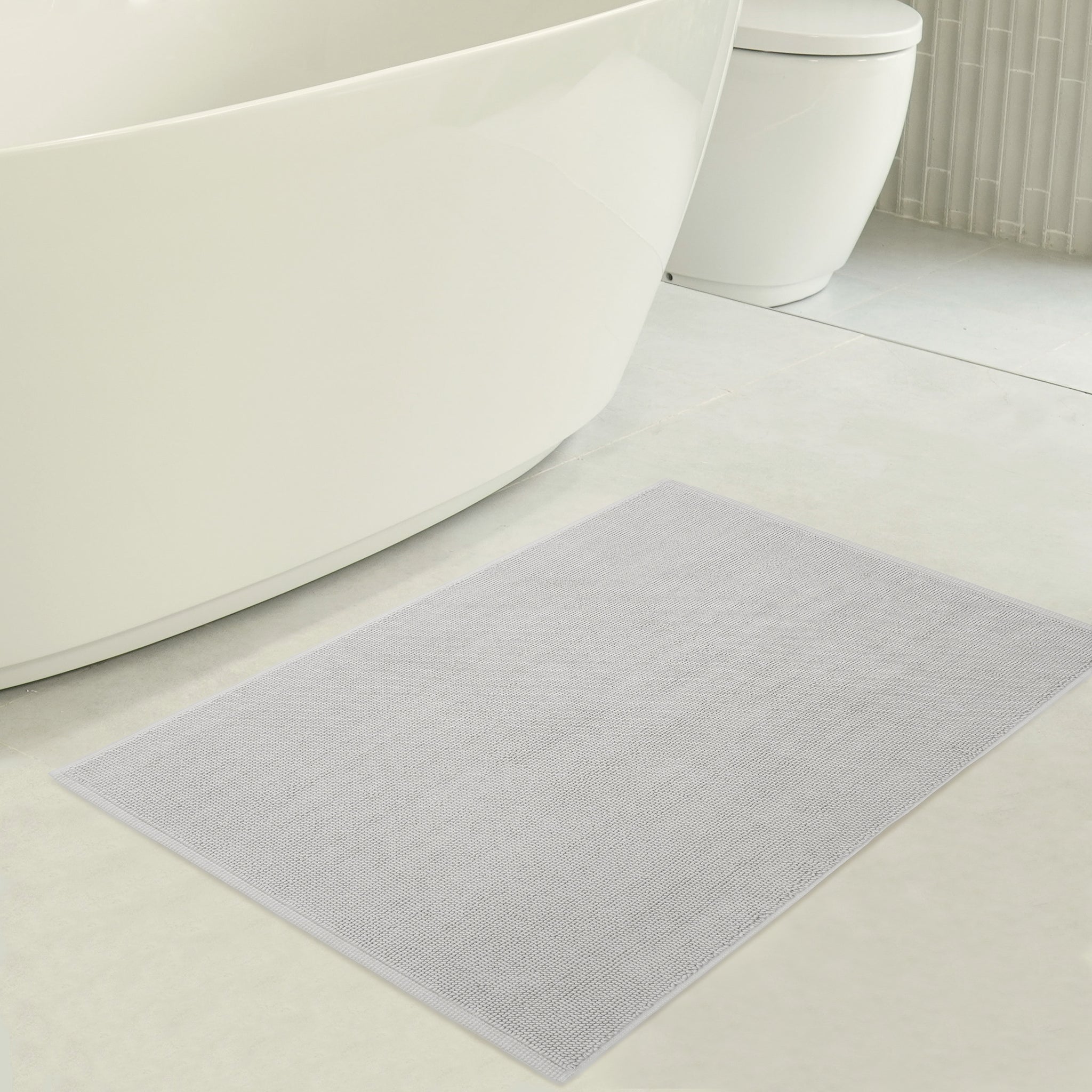 American Soft Linen 100% Cotton Bath Mat Rugs, 17x24 inches with Silicone Backing, Soft Absorbent Grip-Enhanced Bath Mats for Bathroom - 50 Set Case Pack