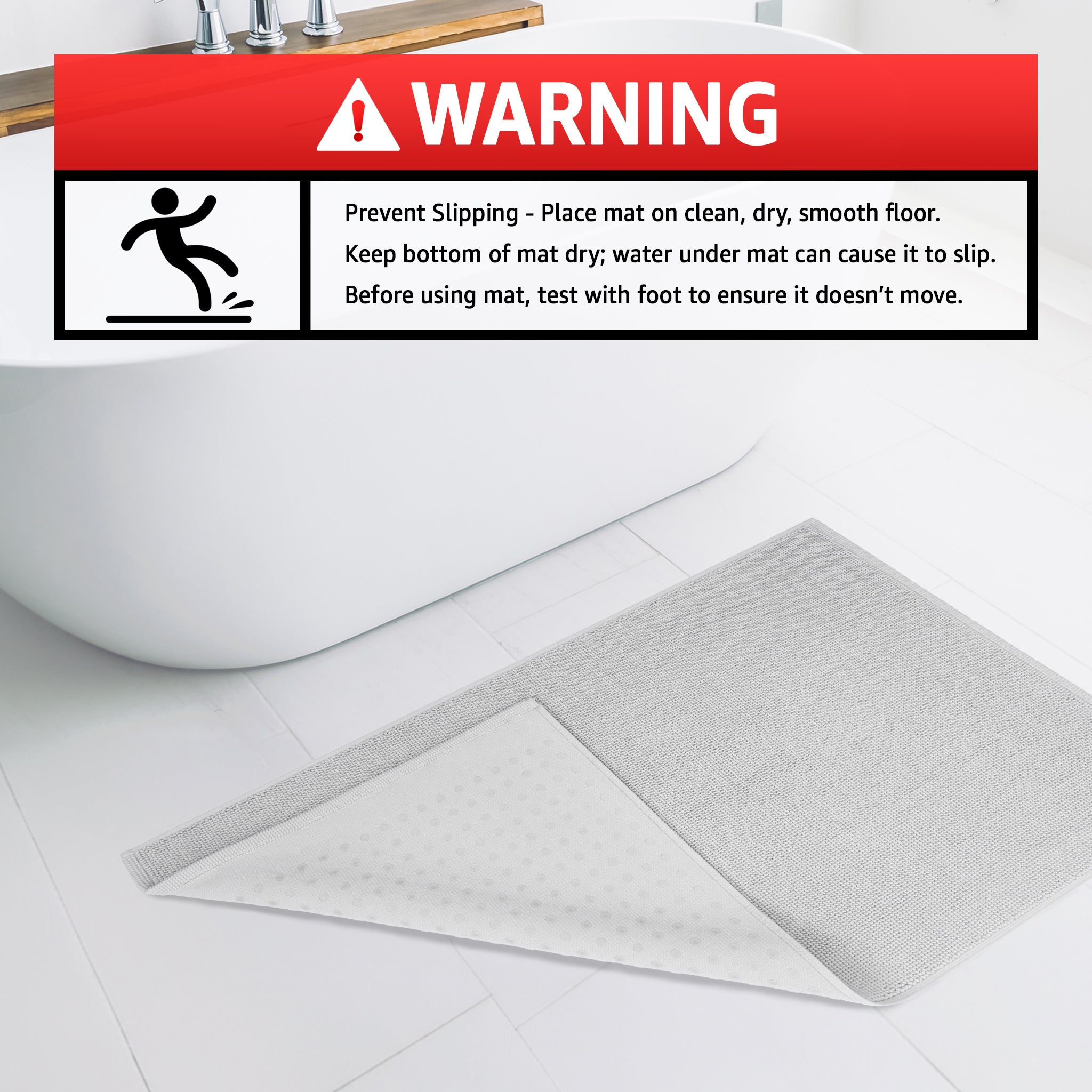 American Soft Linen 100% Cotton Bath Mat Rugs, 20x34 inches with Silicone Backing, Soft Absorbent Grip-Enhanced Bath Mats for Bathroom - 35 Set Case Pack