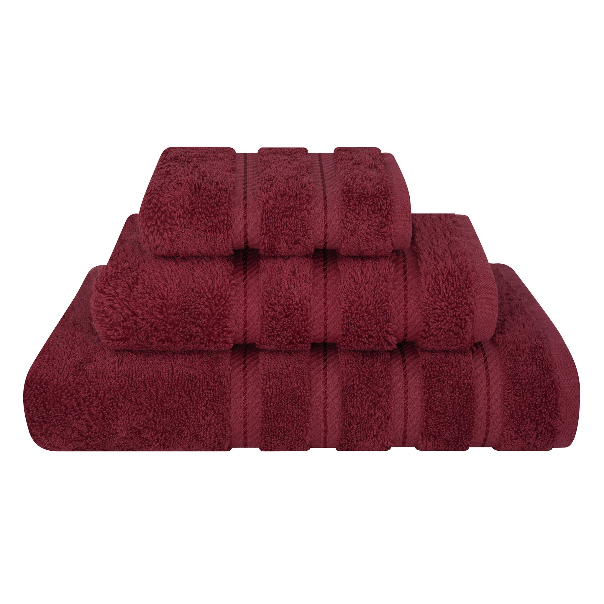 American Soft Linen 3 Piece Best Bath Towels Set 100% Cotton Turkish Towels with 20 Different Colors Bordeaux-Red-1