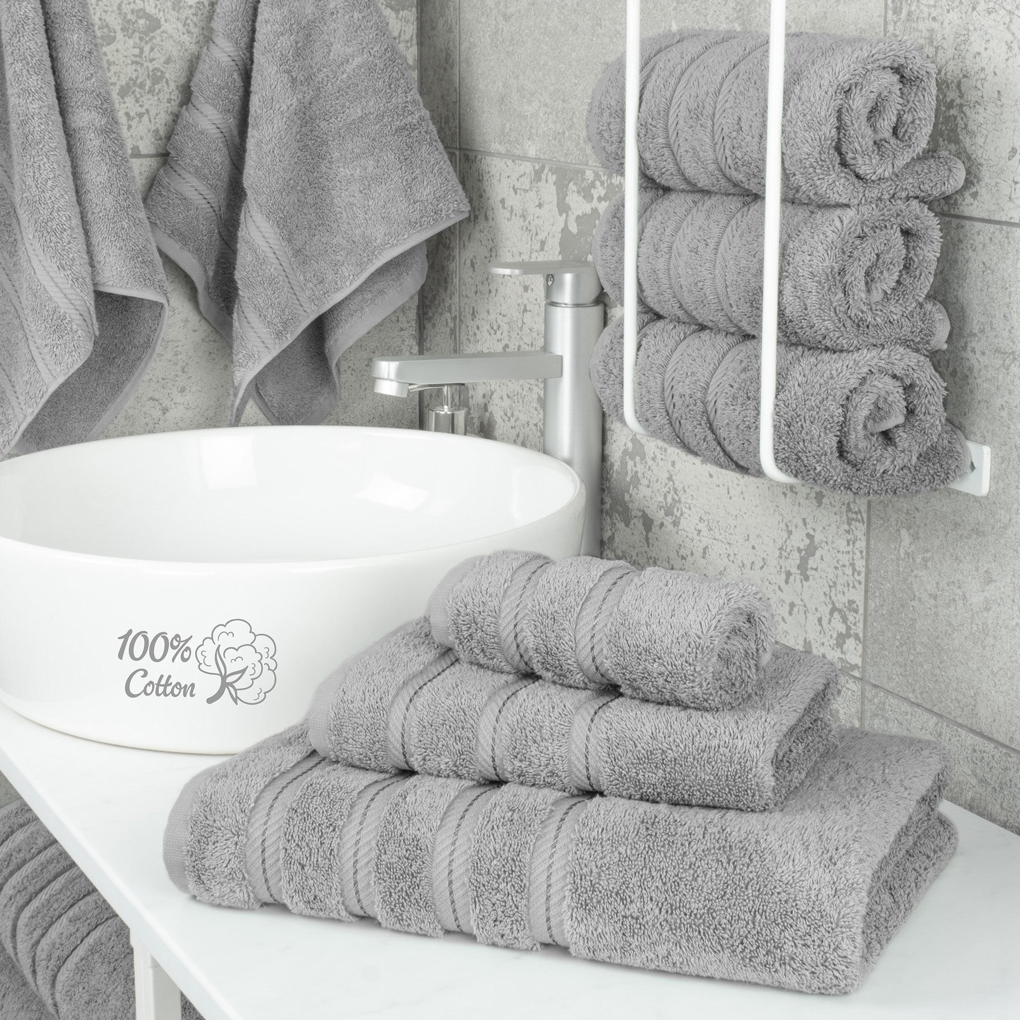 American Soft Linen 3 Piece Best Bath Towels Set 100% Cotton Turkish Towels with 20 Different Colors Rockridge-Gray-2