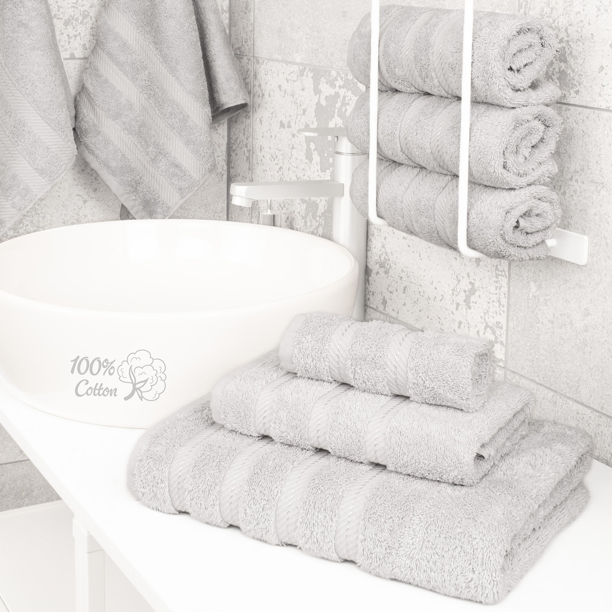 American Soft Linen 3 Piece Best Bath Towels Set 100% Cotton Turkish Towels with 20 Different Colors Silver-Gray-2