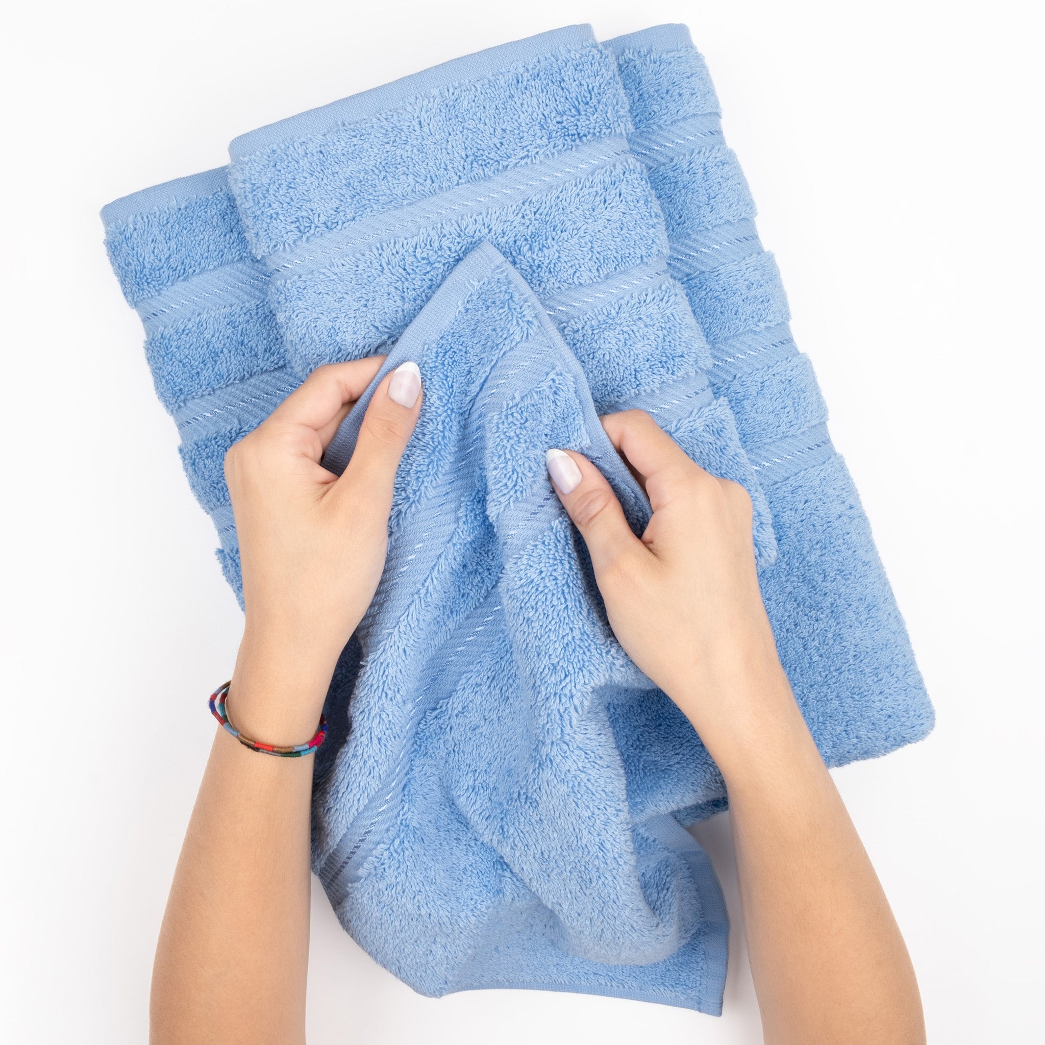 American Soft Linen 3 Piece Best Bath Towels Set 100% Cotton Turkish Towels with 20 Different Colors Sky-Blue-5