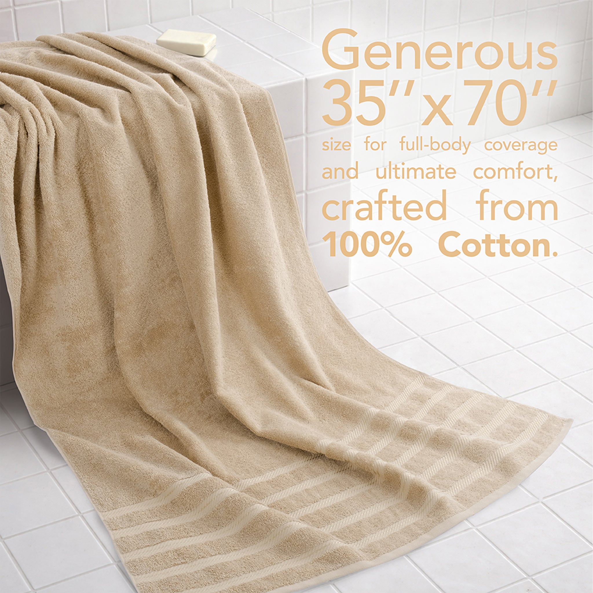 American Soft Linen 35x70 Cotton Bath Sheets – Jumbo, Soft & Absorbent Hotel-Quality Towels