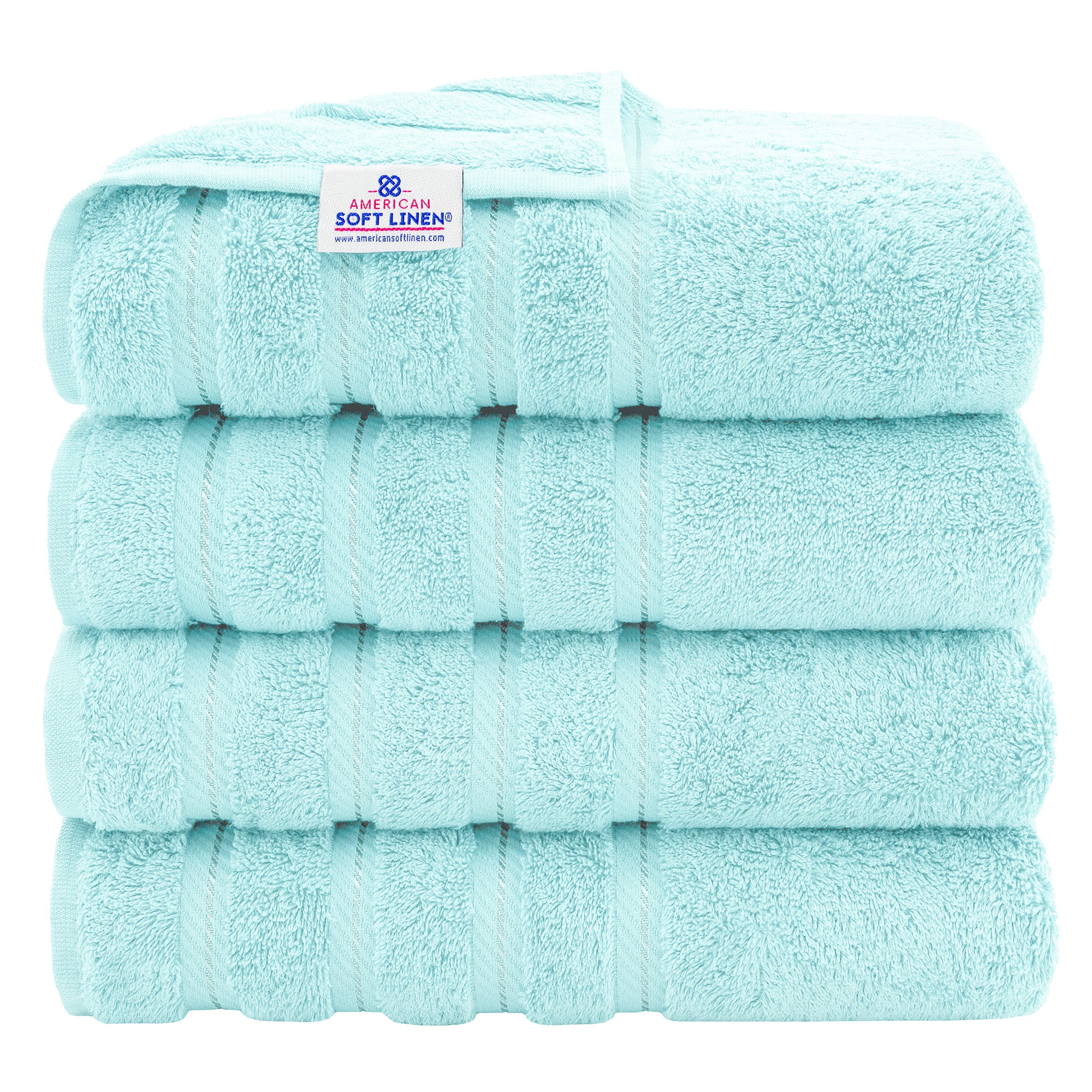 American Soft Linen 100% Cotton Turkish Towels for Bathroom, 4 Pack Bath Towel Set,  Super Soft, Extra Large Bath Towels