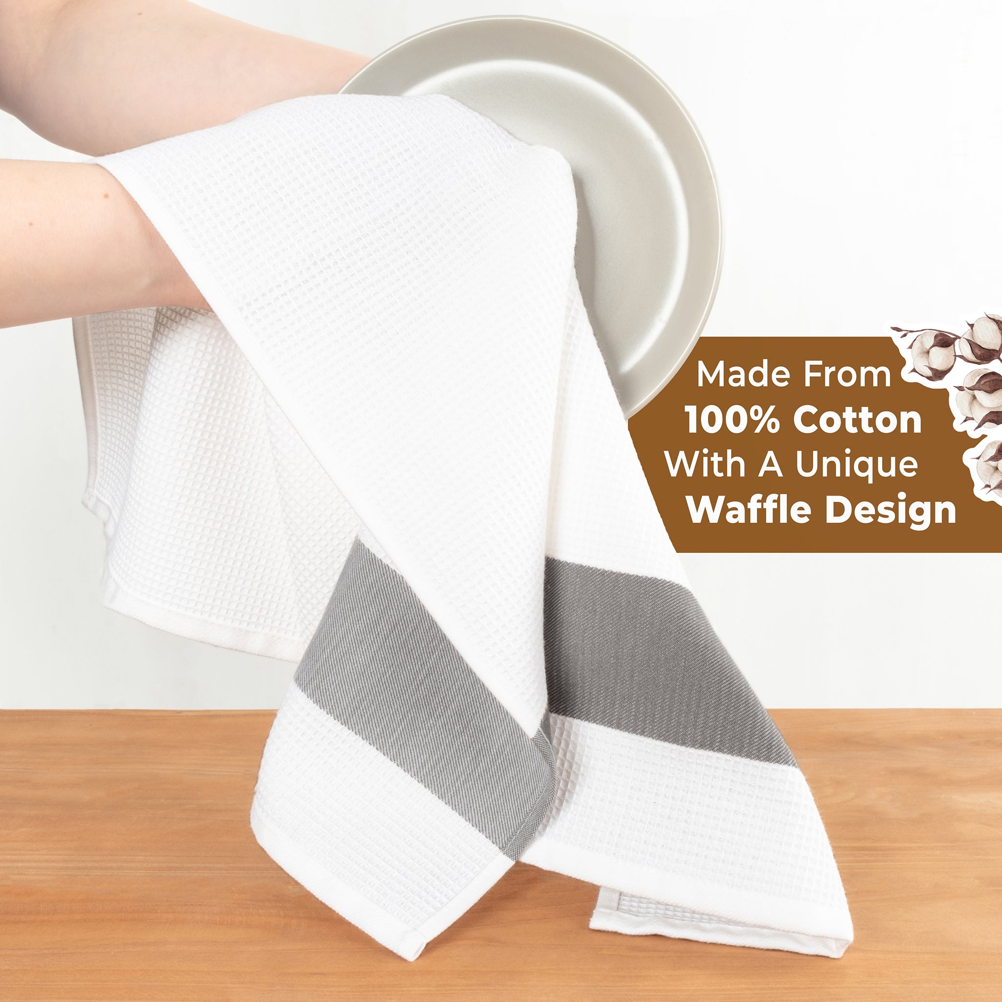 American Soft Linen 4 Packed Dish Towels, 100% Cotton Dish Cloths for Kitchen (BEST PRICE💖 )