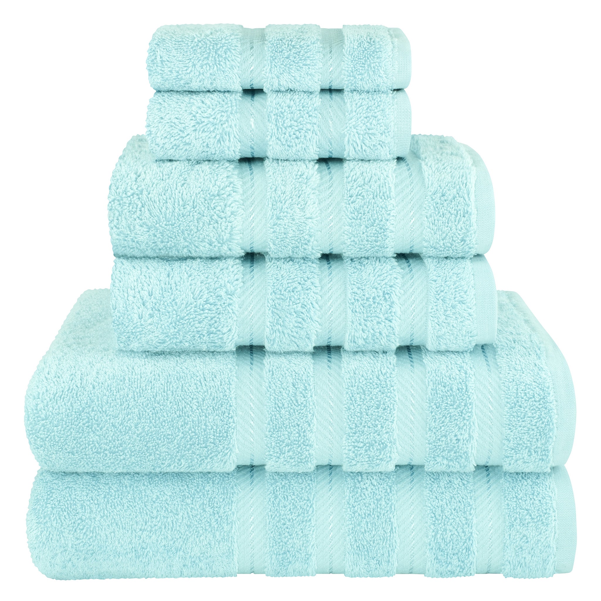 6 Piece 100% Cotton Turkish Bulk Bath Towels - Wholesale Premium Towel Sets - 10 Set Case Pack