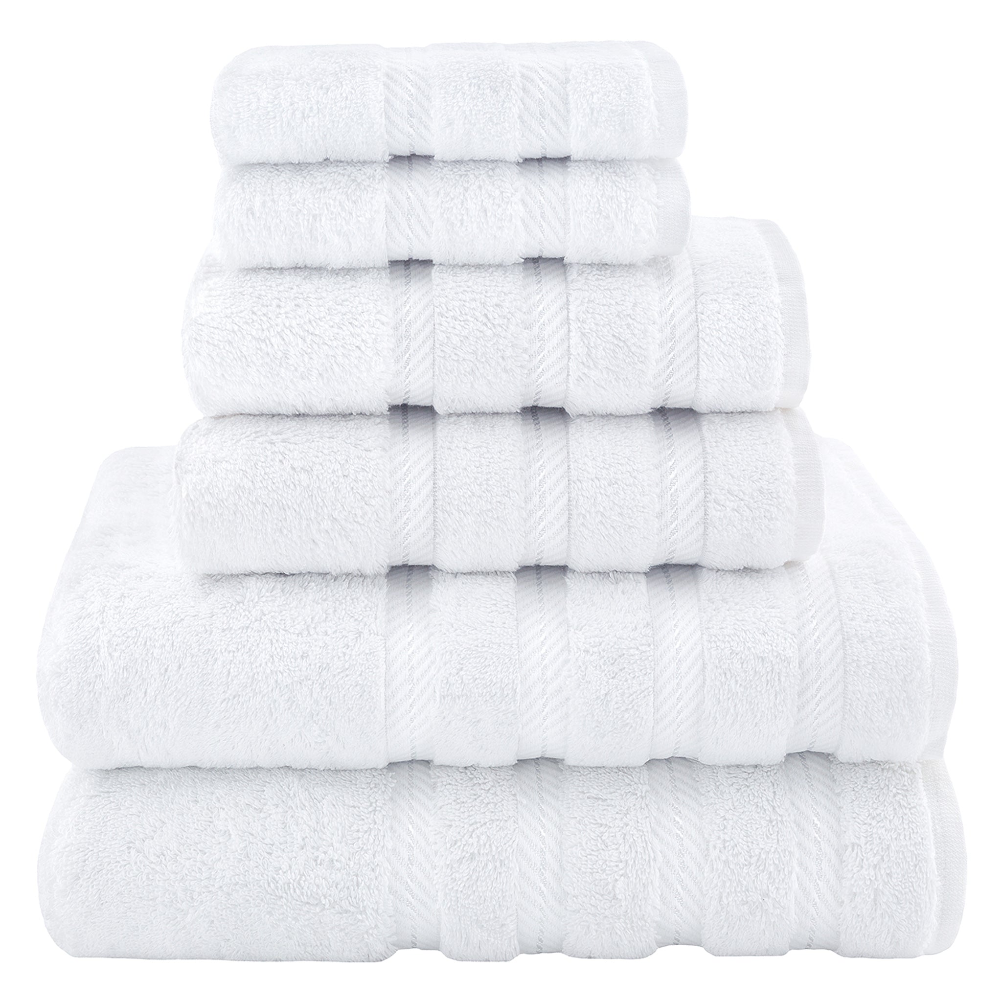 American Soft Linen 6 Piece Best Bath Towels Set 100% Cotton Turkish Towels with 20 Different Colors White-1