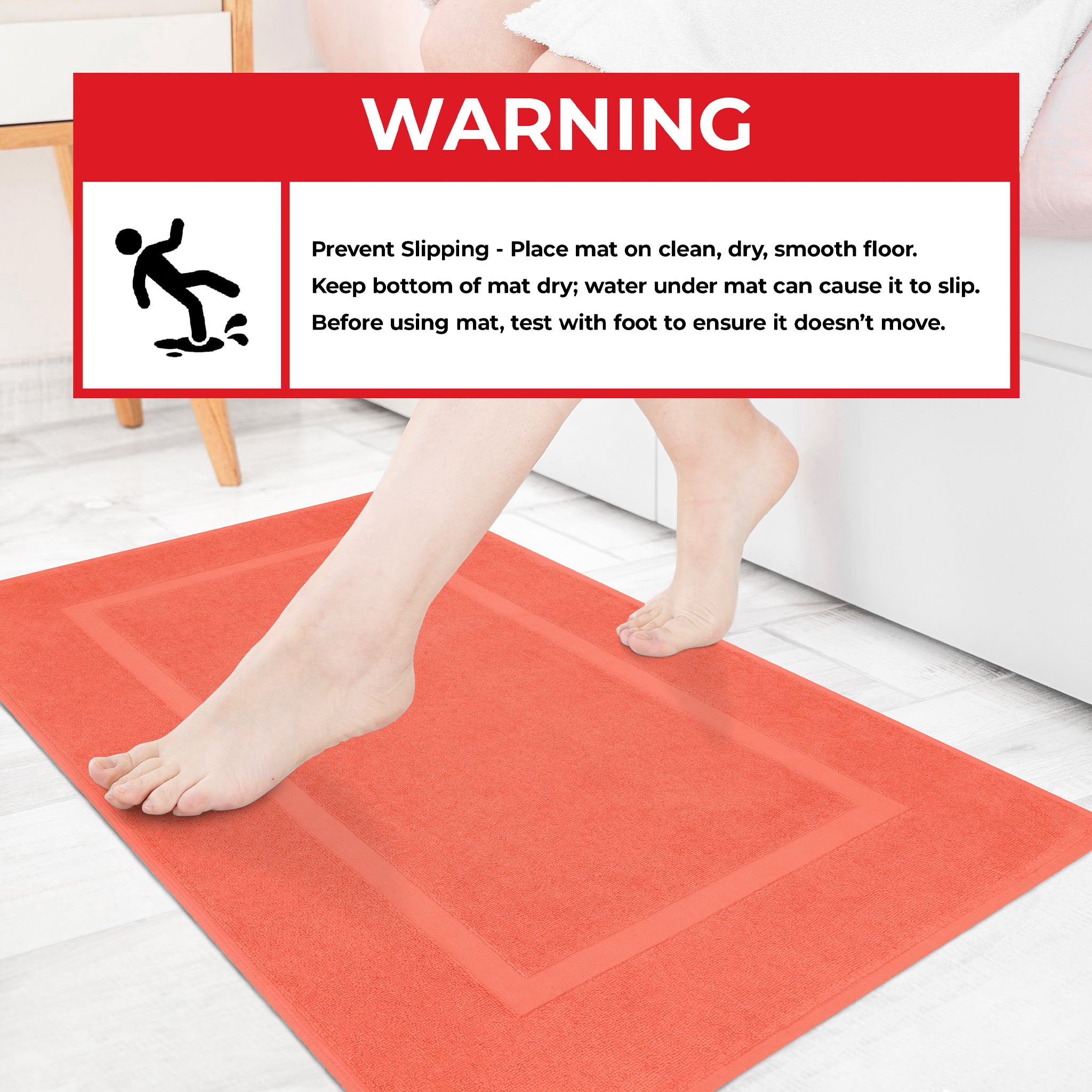 American Soft Linen Bekos 100% Cotton Bath Mat Set, 2 Piece 20x34 inches Wholesale Bath Rugs for Bathroom