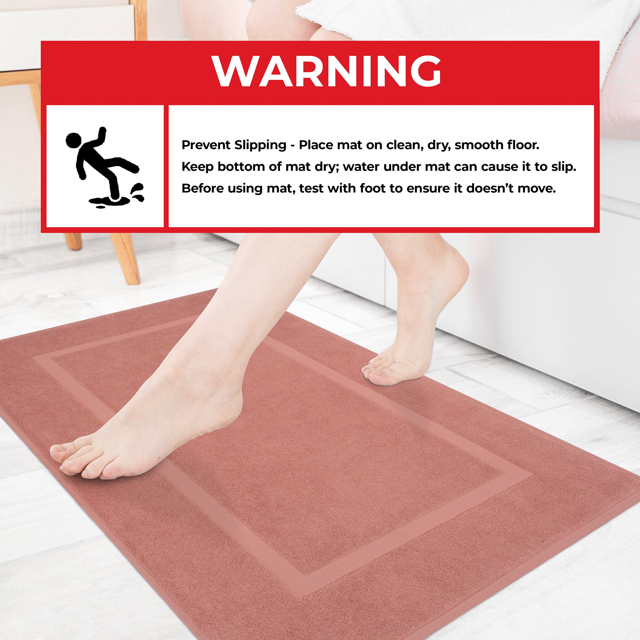 American Soft Linen Bekos 100% Cotton Bath Mat Set, 2 Piece 20x34 inches Wholesale Bath Rugs for Bathroom
