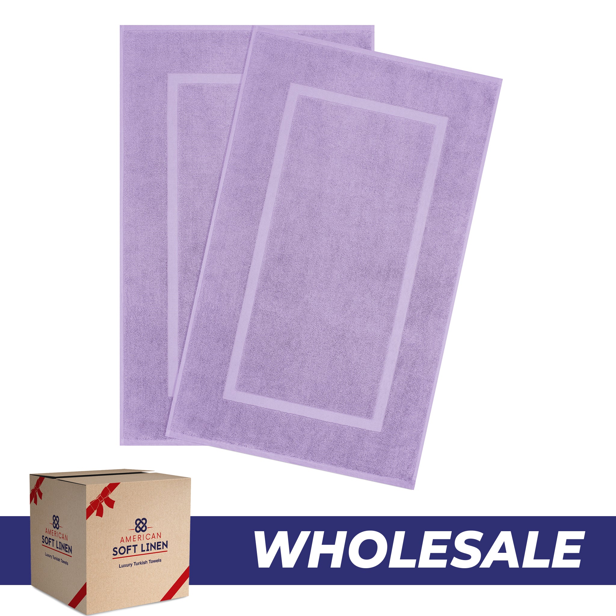 American Soft Linen Bekos 100% Cotton Bath Mat Set, 2 Piece 20x34 inches Wholesale Bath Rugs for Bathroom