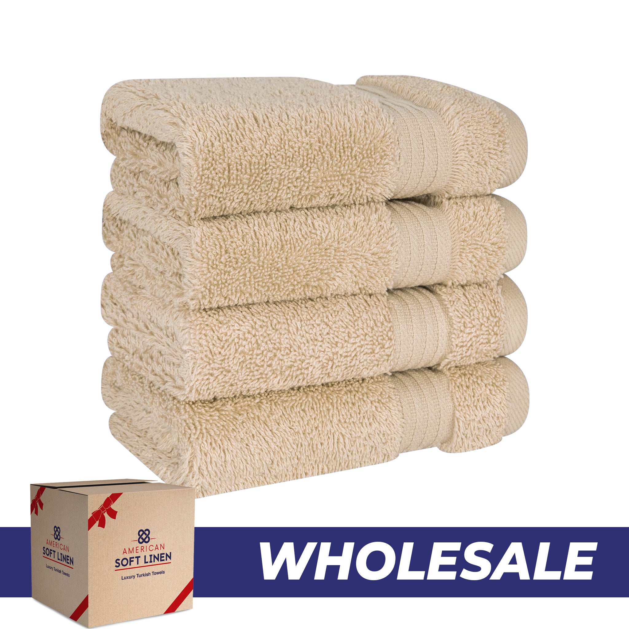 American Soft Linen Bekos 100% Cotton Turkish 4-Piece Washcloth Towel Sets, Wholesale Luxury Towels