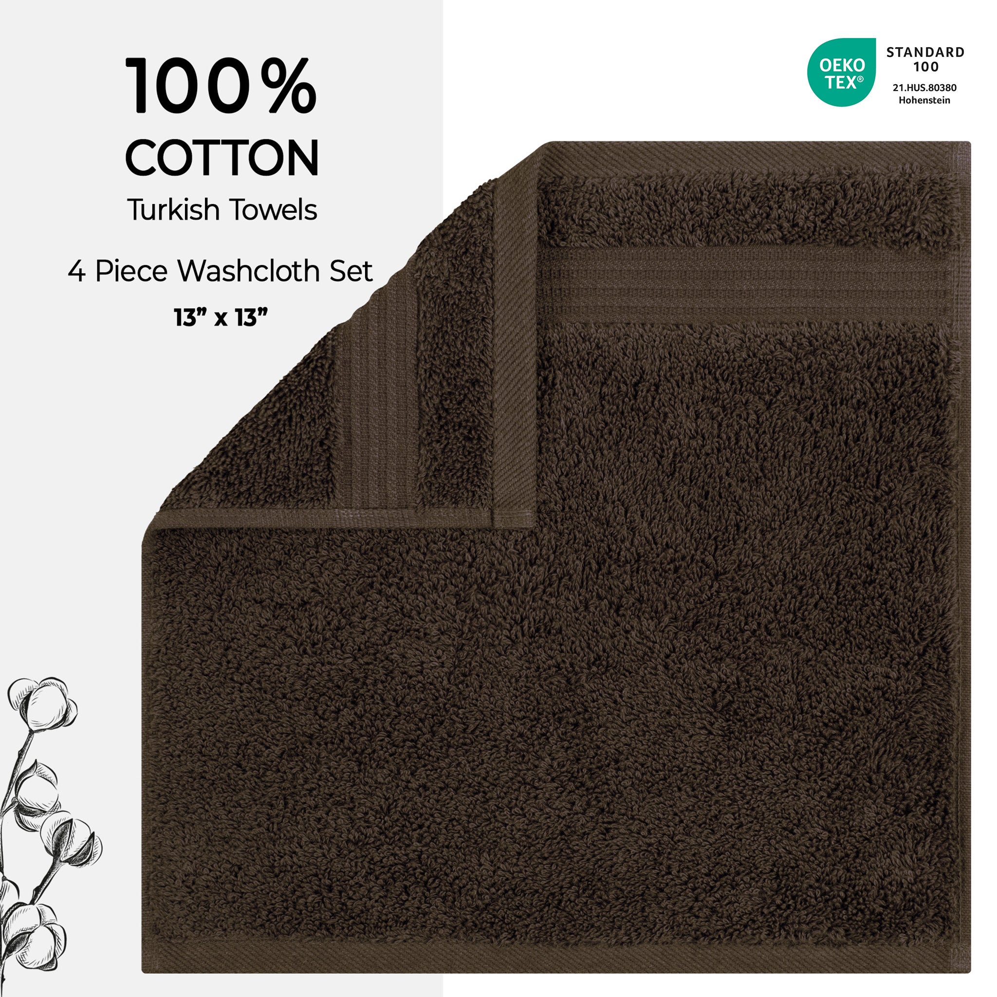 American Soft Linen Bekos 100% Cotton Turkish 4-Piece Washcloth Towel Sets, Wholesale Luxury Towels