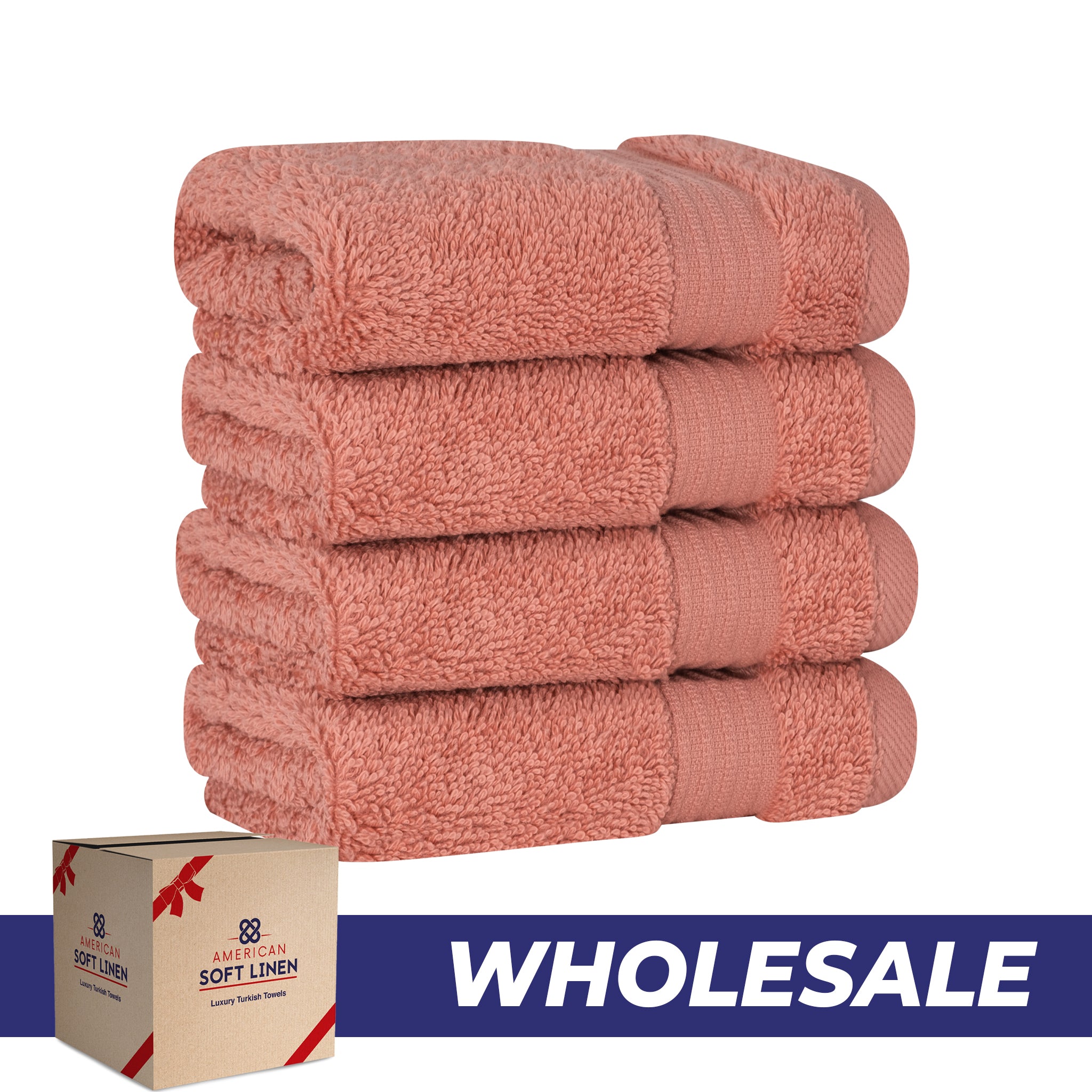 American Soft Linen Bekos 100% Cotton Turkish 4-Piece Washcloth Towel Sets, Wholesale Luxury Towels