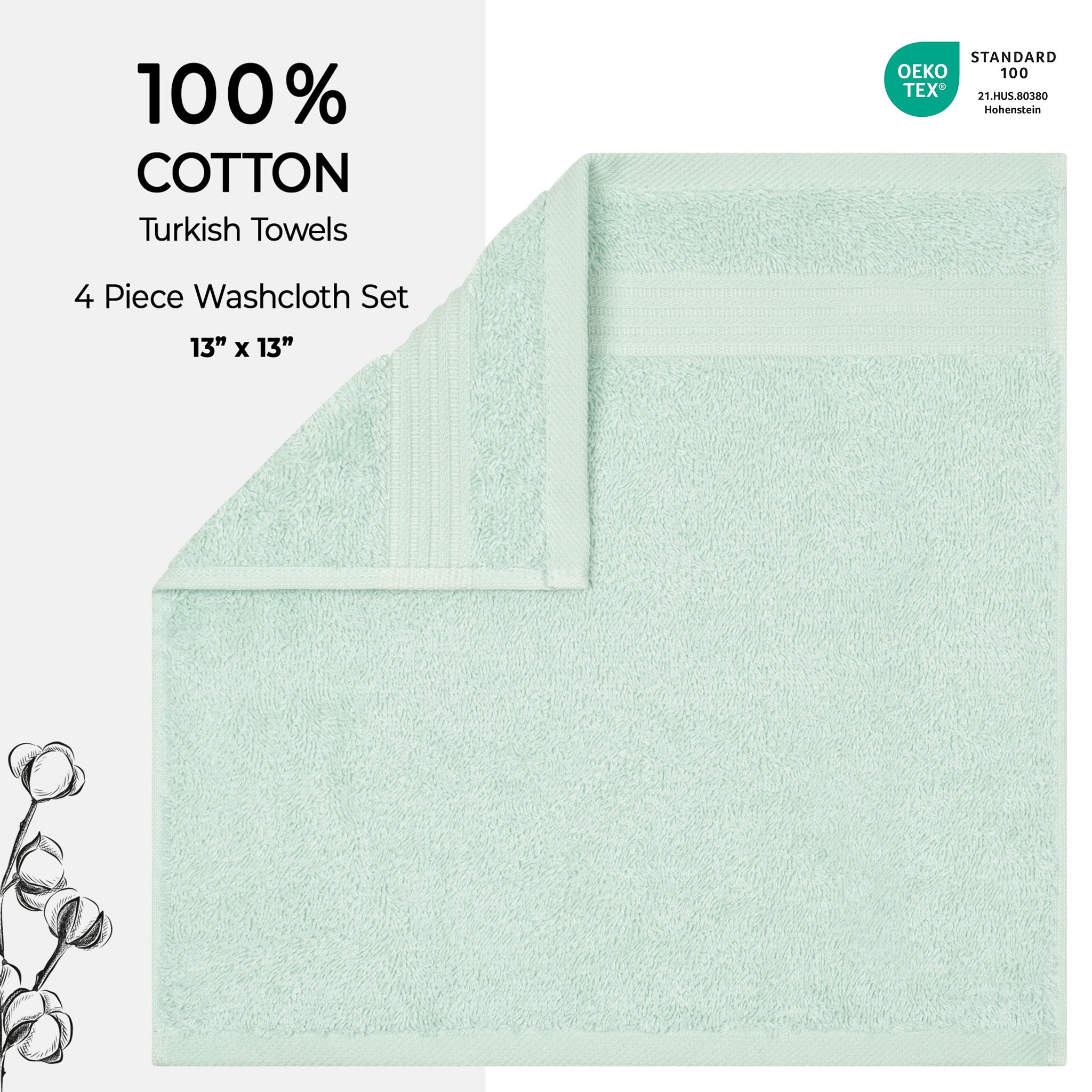 American Soft Linen Bekos 100% Cotton Turkish 4-Piece Washcloth Towel Sets, Wholesale Luxury Towels