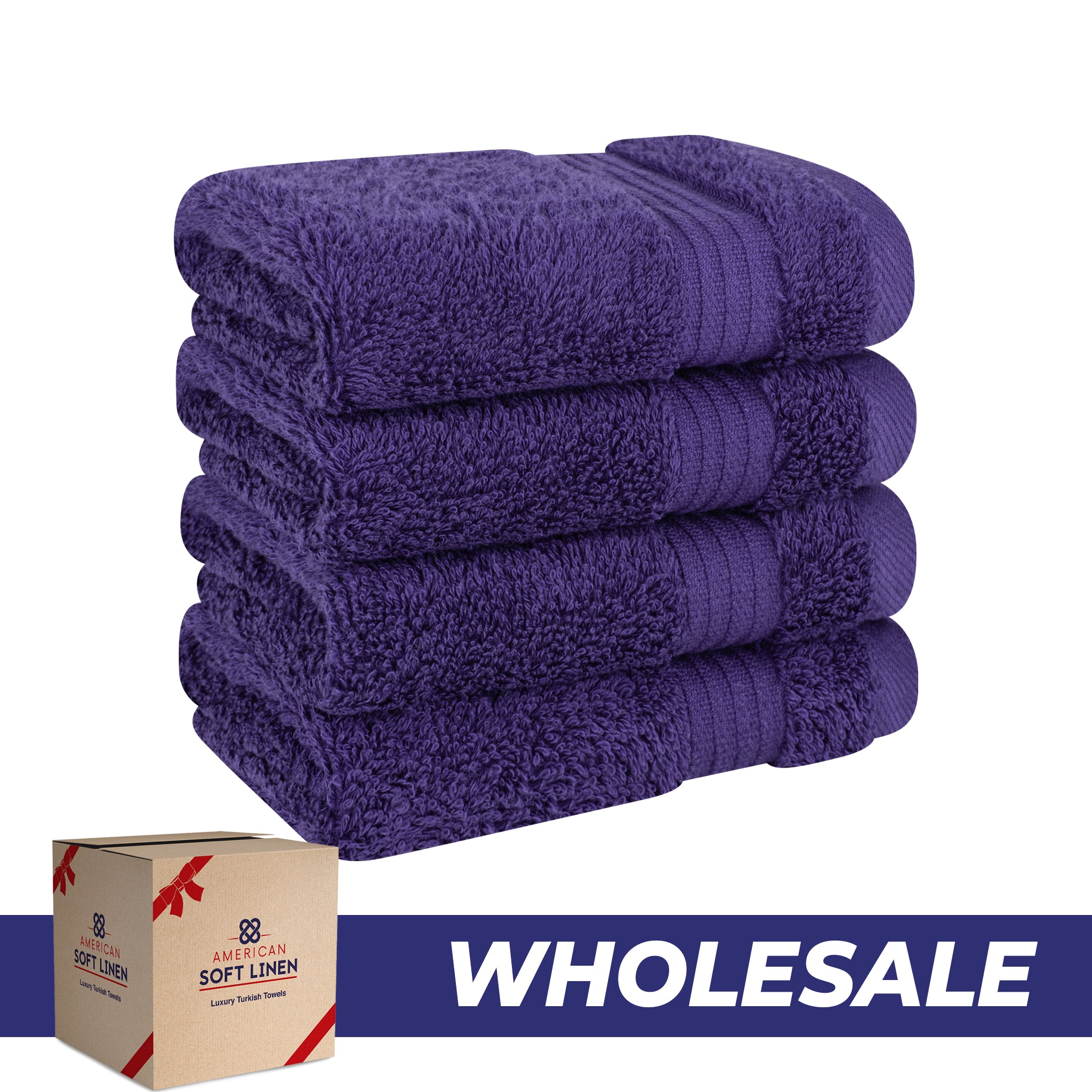 American Soft Linen Bekos 100% Cotton Turkish 4-Piece Washcloth Towel Sets, Wholesale Luxury Towels