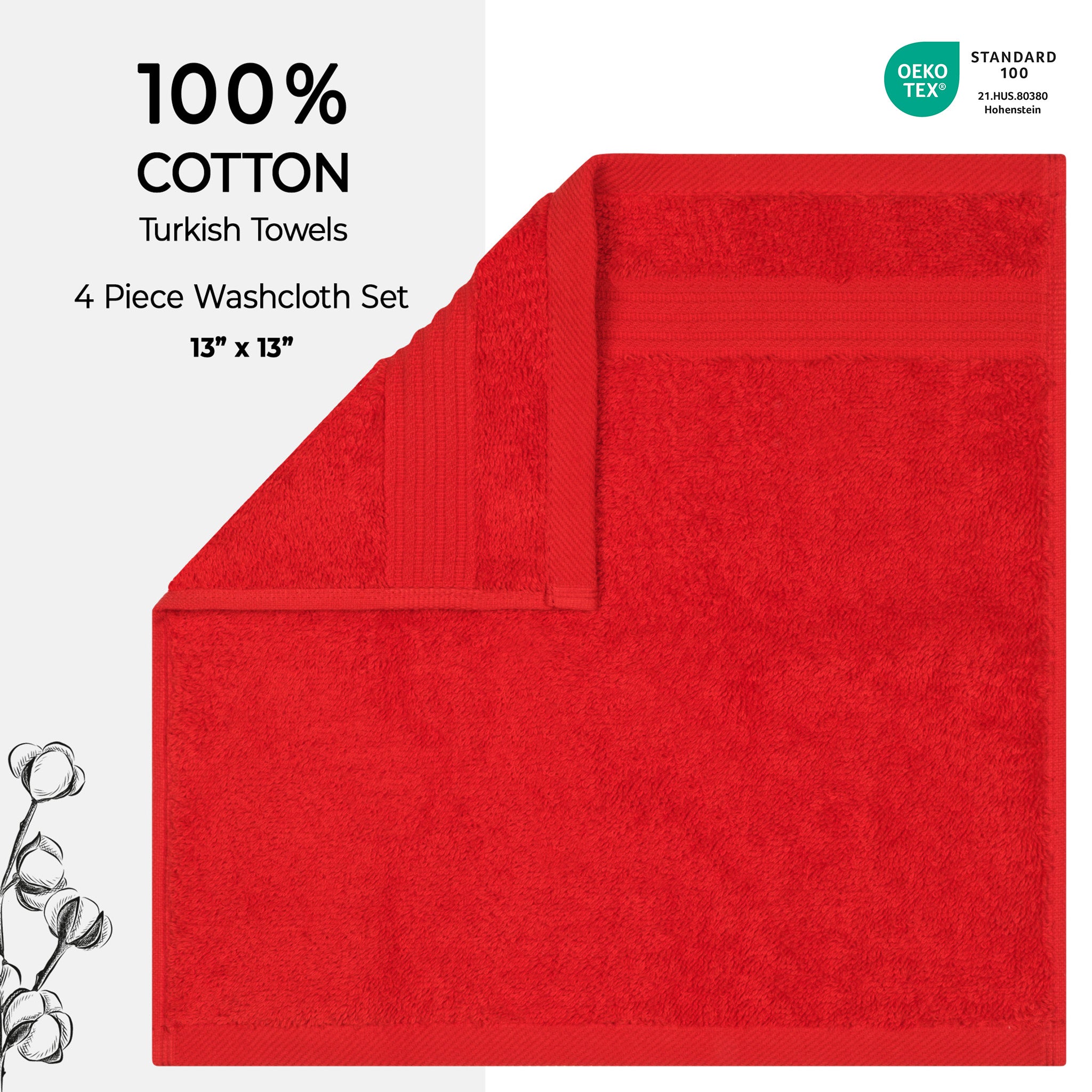 American Soft Linen Bekos 100% Cotton Turkish 4-Piece Washcloth Towel Sets, Wholesale Luxury Towels