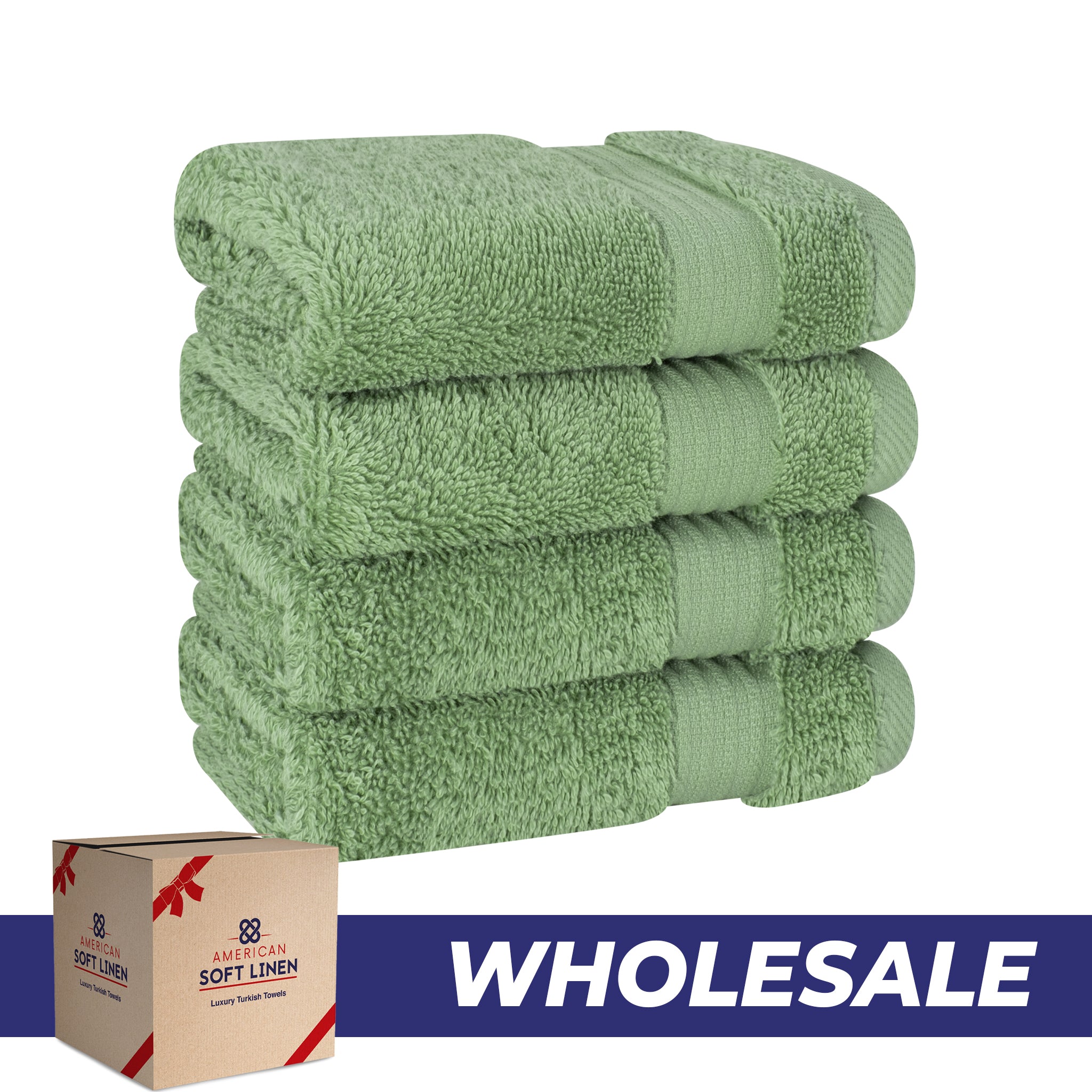 American Soft Linen Bekos 100% Cotton Turkish 4-Piece Washcloth Towel Sets, Wholesale Luxury Towels