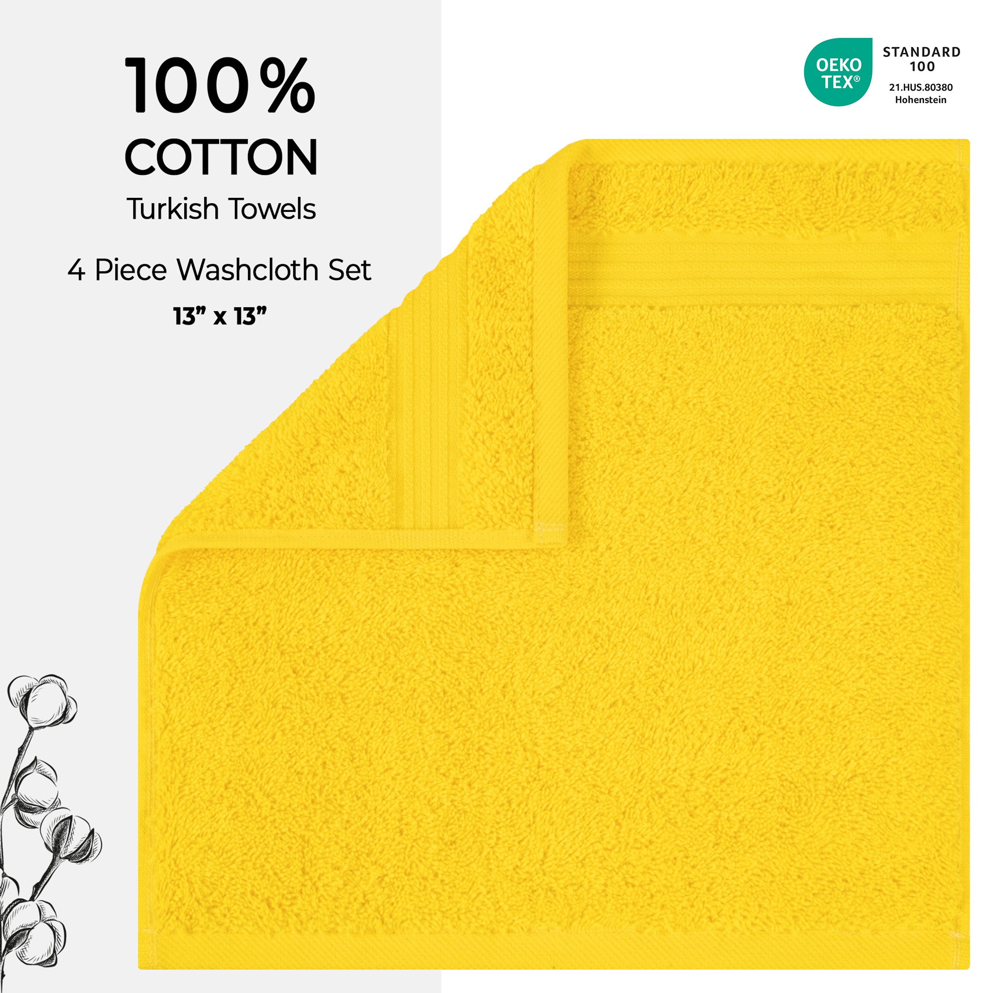 American Soft Linen Bekos 100% Cotton Turkish 4-Piece Washcloth Towel Sets, Wholesale Luxury Towels