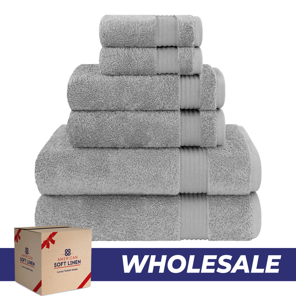 American Soft Linen Bekos 100% Cotton 6-Piece Turkish Bath Towel Sets, Wholesale Luxury Bath Towels