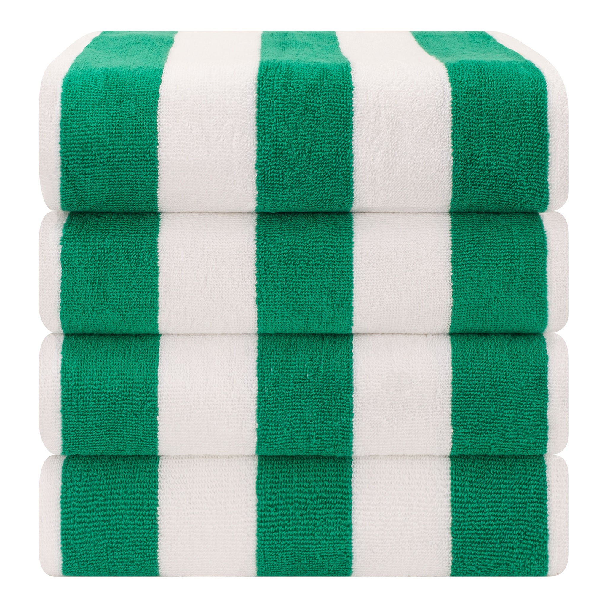 American Soft Linen, 100% Cotton 4 Pack Beach Towels, 30" x 60" Cabana Striped Pool Towels