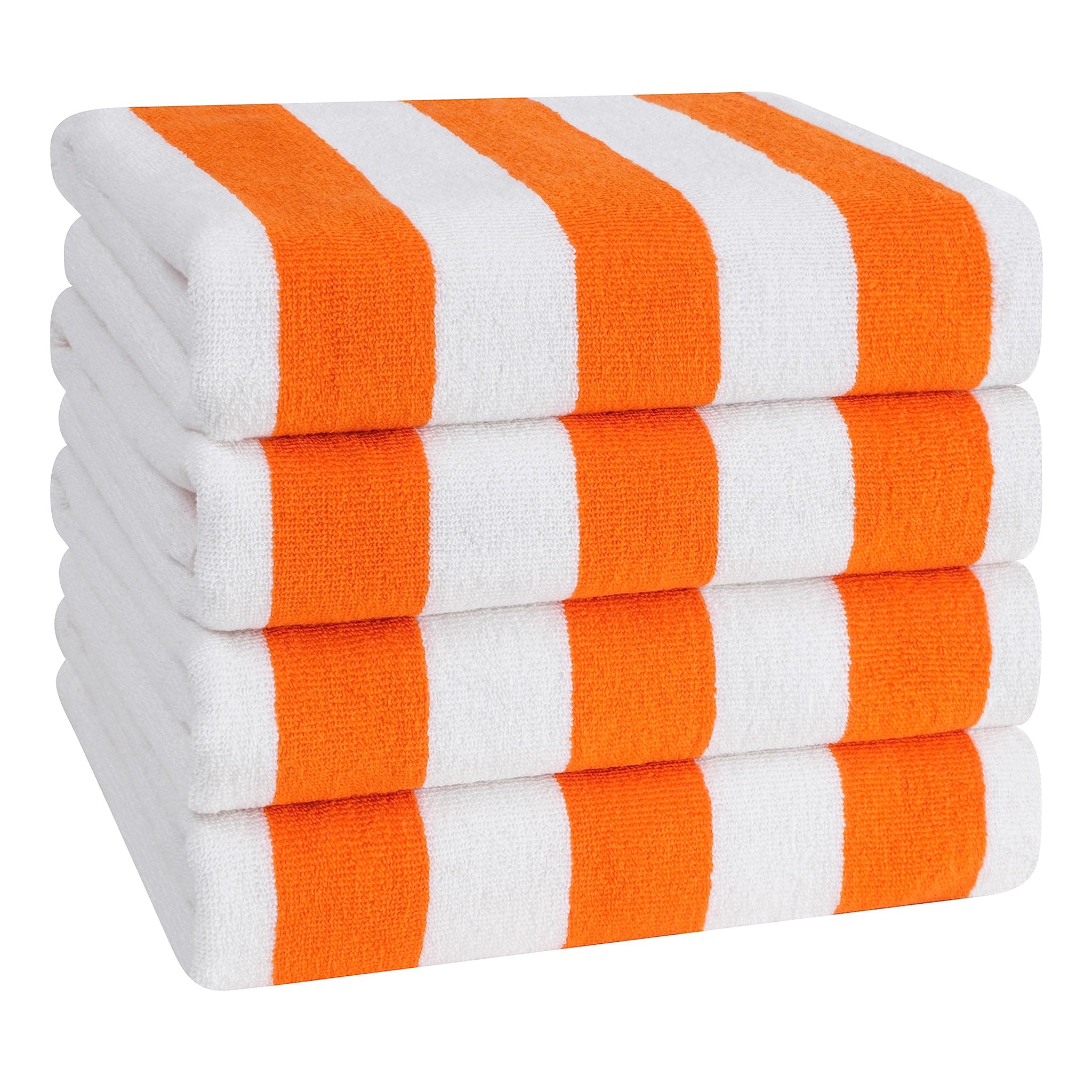 American Soft Linen, 100% Cotton 4 Pack Beach Towels, 30" x 60" Cabana Striped Pool Towels