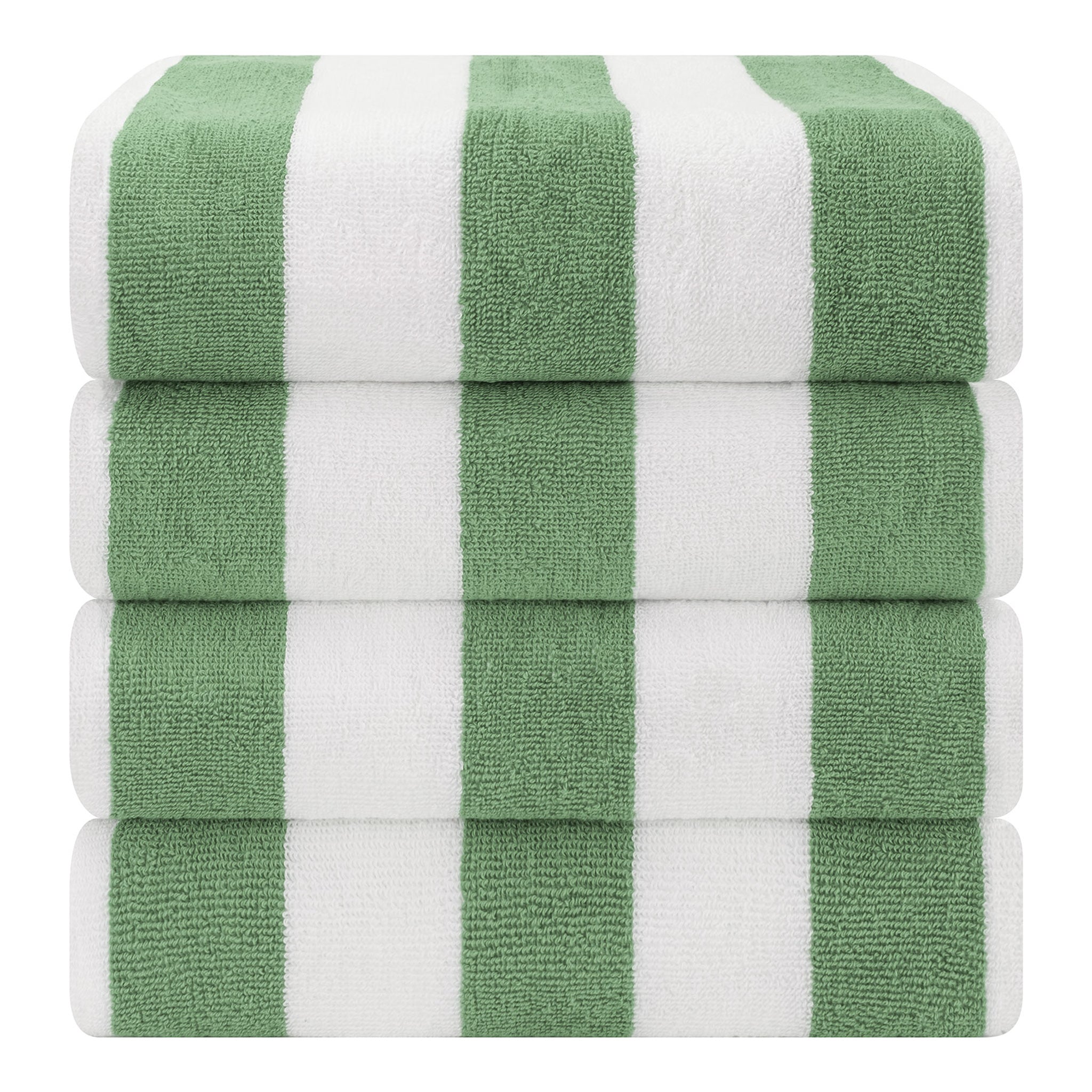 American Soft Linen, 100% Cotton 4 Pack Beach Towels, 30" x 60" Cabana Striped Pool Towels