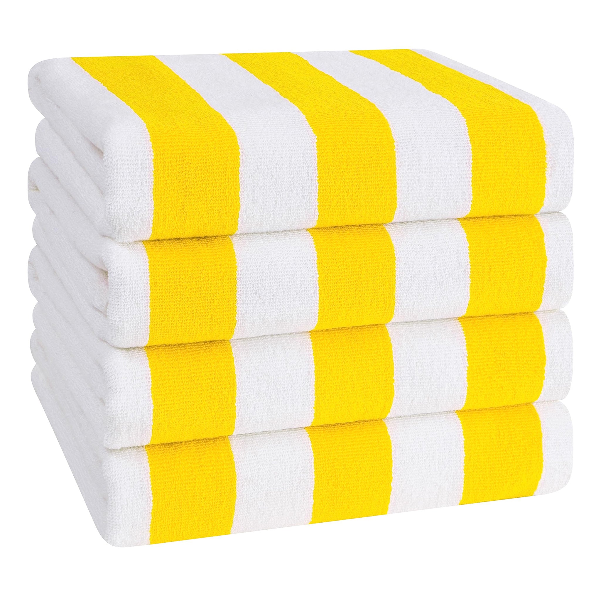 American Soft Linen, 100% Cotton 4 Pack Beach Towels, 30" x 60" Cabana Striped Pool Towels