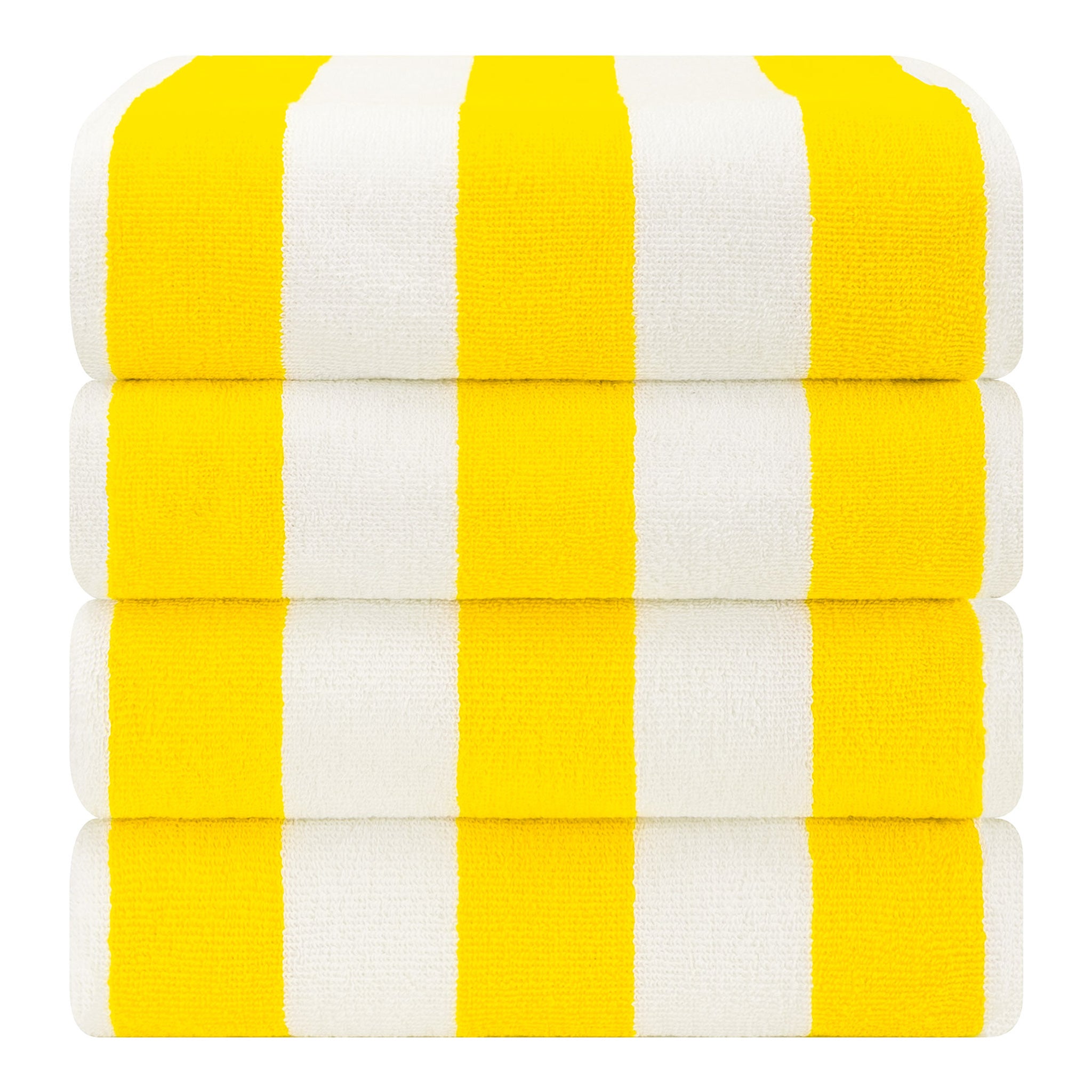 American Soft Linen, 100% Cotton 4 Pack Beach Towels, 30" x 60" Cabana Striped Pool Towels
