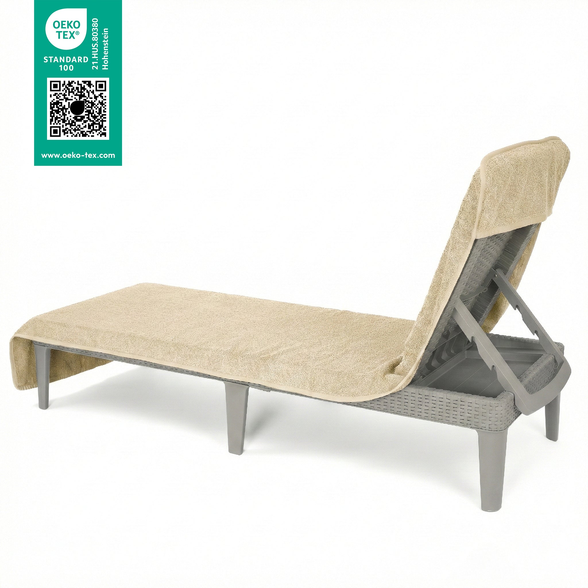 American Soft Linen Chaise Lounge Covers with Pocket, Premium Cotton, 86x32 Inches