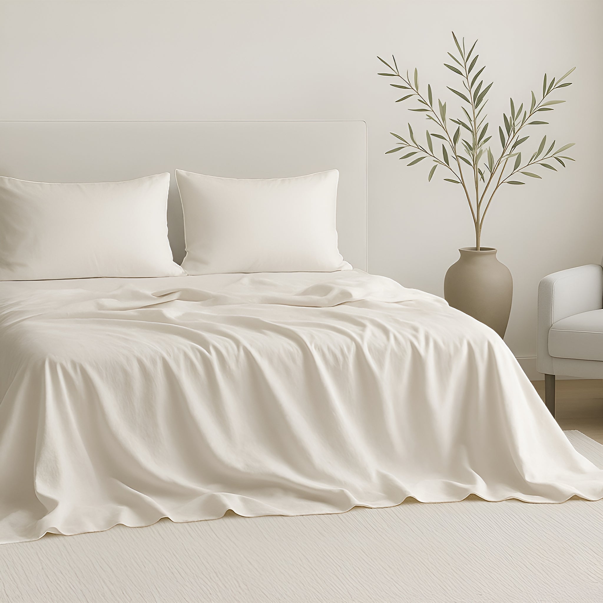 American Soft Linen Luxury 100% Cotton Sateen Weave Sheets Set - Premium Bed Sheet Sets