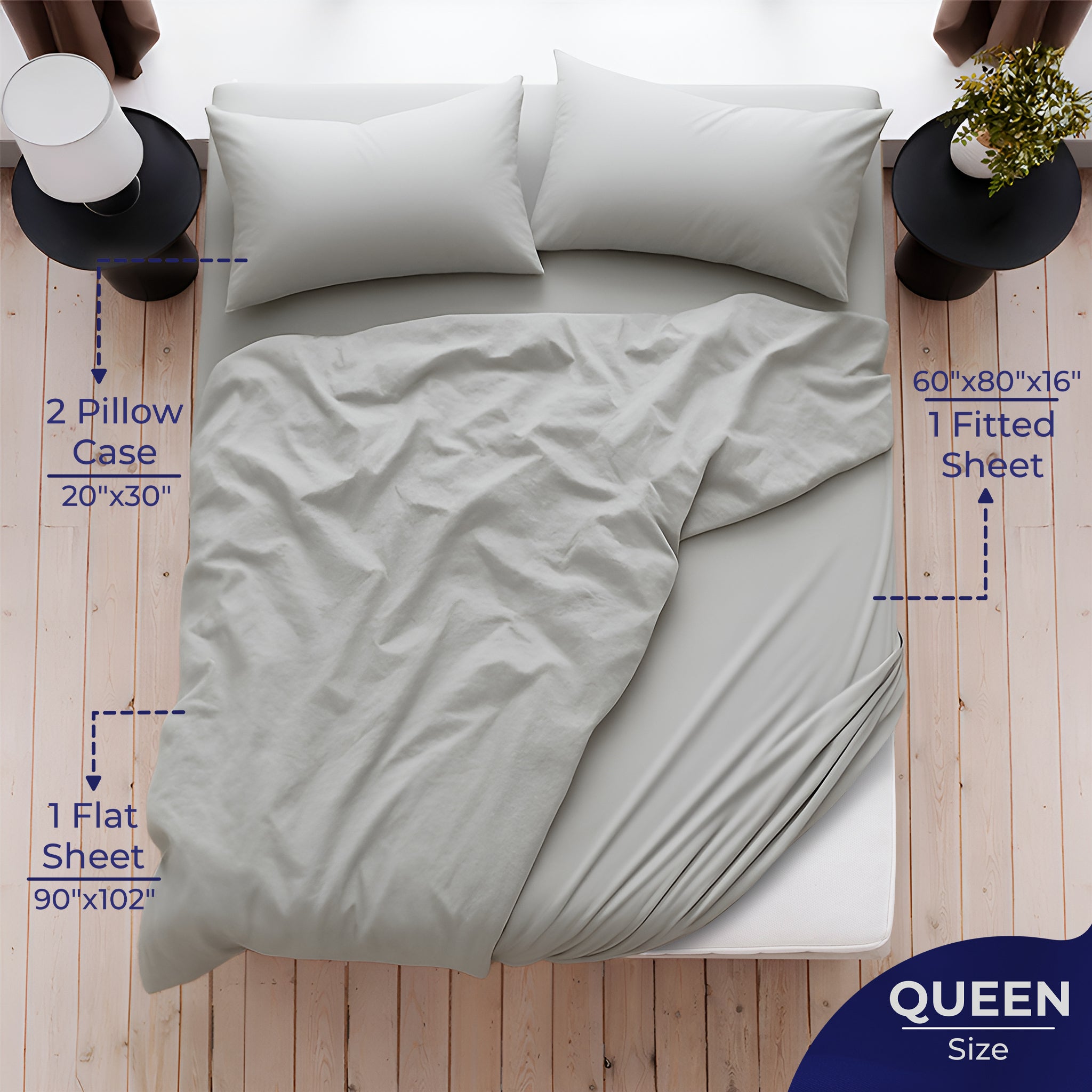 American Soft Linen Luxury 100% Cotton Sateen Weave Sheets Set - Premium Bed Sheet Sets