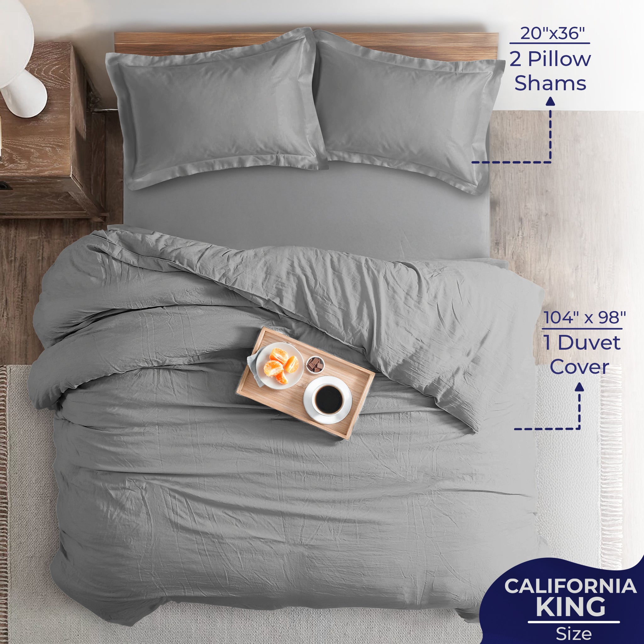 American Soft Linen Luxury 100% Cotton Sateen Weave Duvet Cover Set, 1 Duvet Cover and 2 Pillow Shams, Machine Washable 3 Piece Bedding Sets