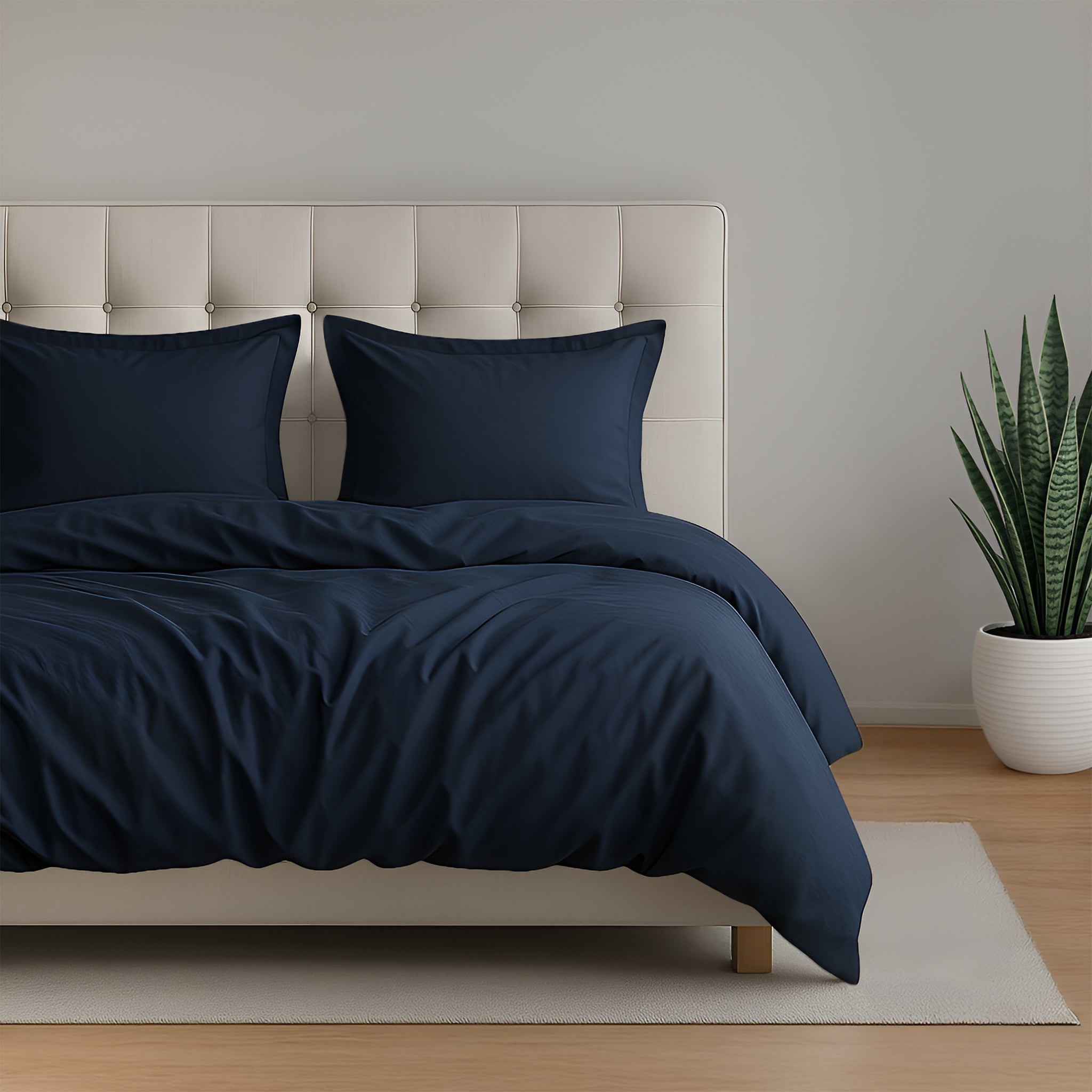 American Soft Linen Luxury 100% Cotton Sateen Weave Duvet Cover Set, 1 Duvet Cover and 2 Pillow Shams, Machine Washable 3 Piece Bedding Sets