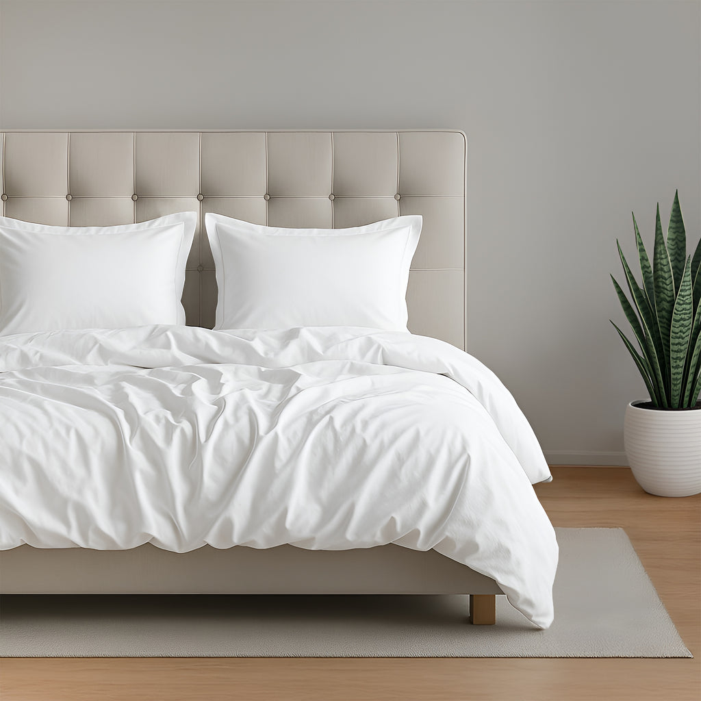 American Soft Linen Luxury 100% Cotton Sateen Weave Duvet Cover Set, 1 Duvet Cover and 2 Pillow Shams, Machine Washable 3 Piece Bedding Sets