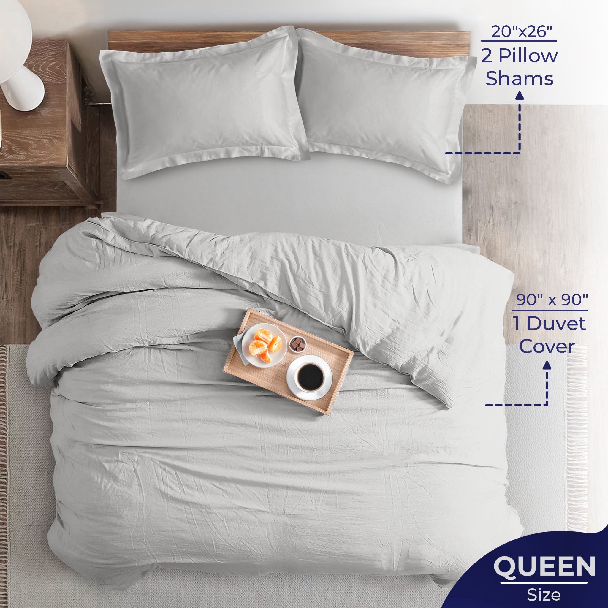 American Soft Linen Luxury 100% Cotton Sateen Weave Duvet Cover Set, 1 Duvet Cover and 2 Pillow Shams, Machine Washable 3 Piece Bedding Sets