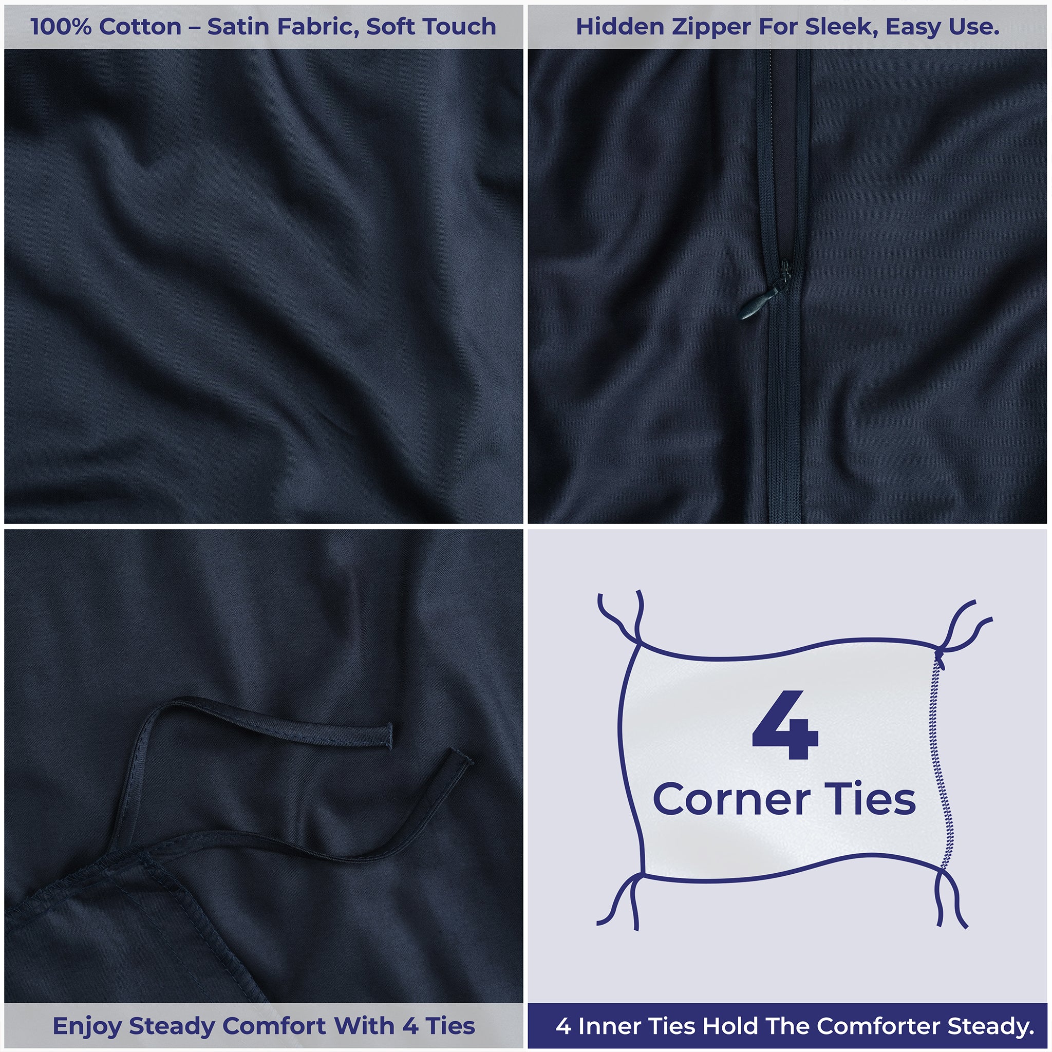 American Soft Linen Luxury 100% Cotton Sateen Weave Duvet Cover Set, Wholesale Bedding Sets