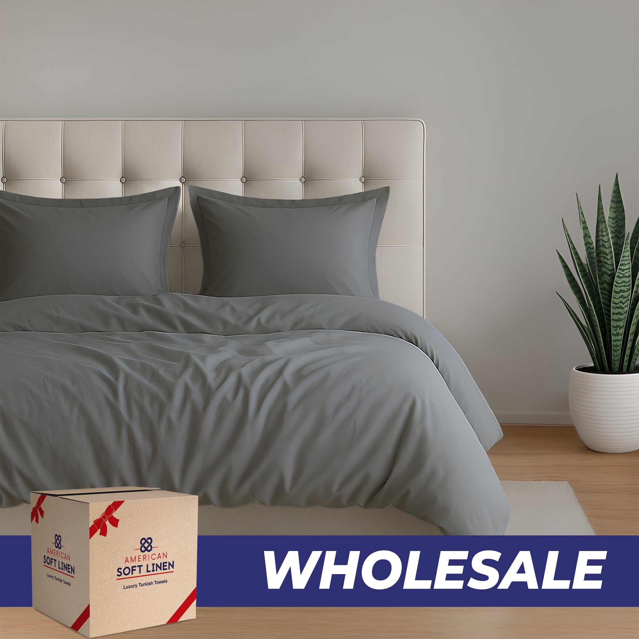 American Soft Linen Luxury 100% Cotton Sateen Weave Duvet Cover Set, Wholesale Bedding Sets